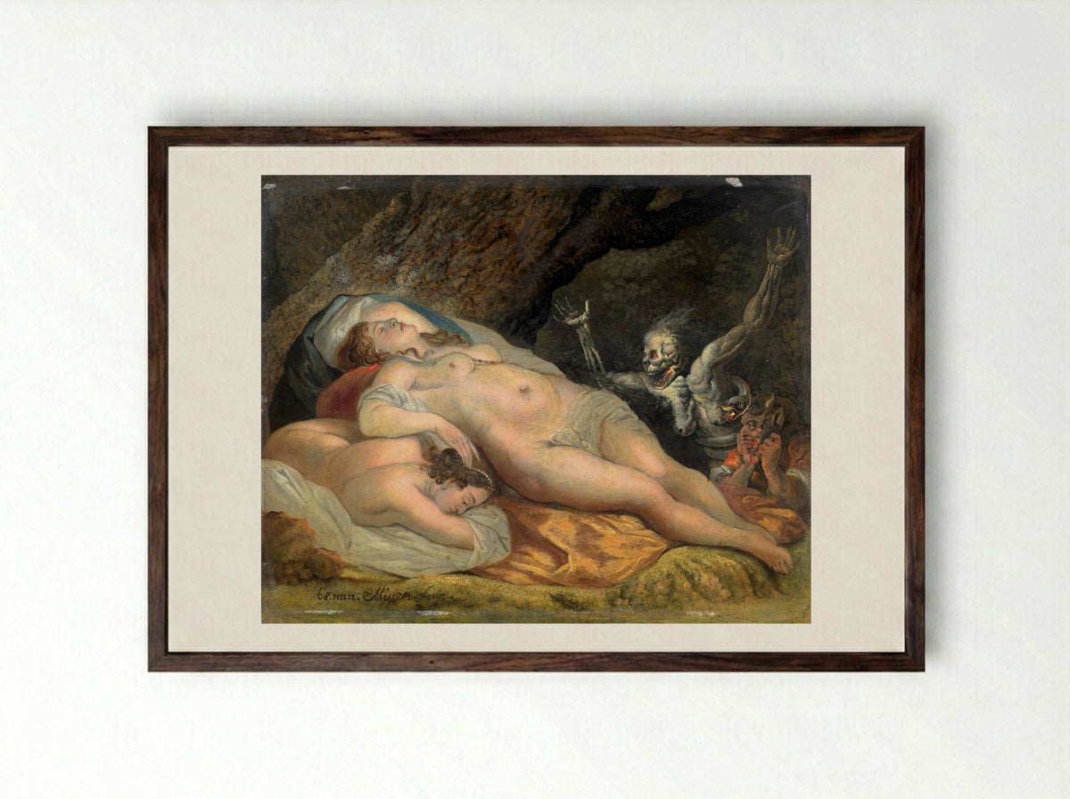 The Nightmare (Study) - Johann Heinrich Füssli - Framed Print Dark Wood