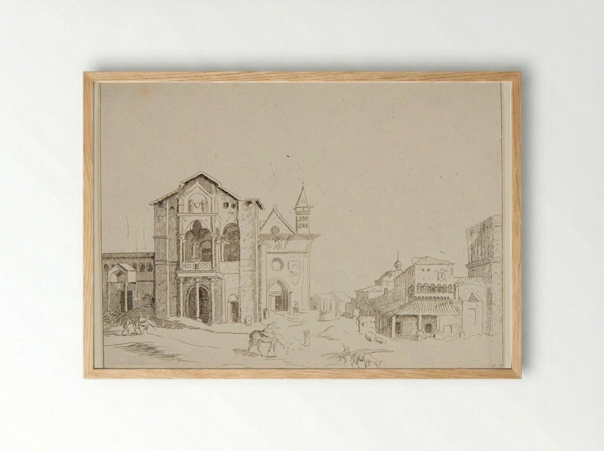 The Northern Facade of S. Giovanni in Laterano - Maarten van Heemskerck - Framed Print Wood