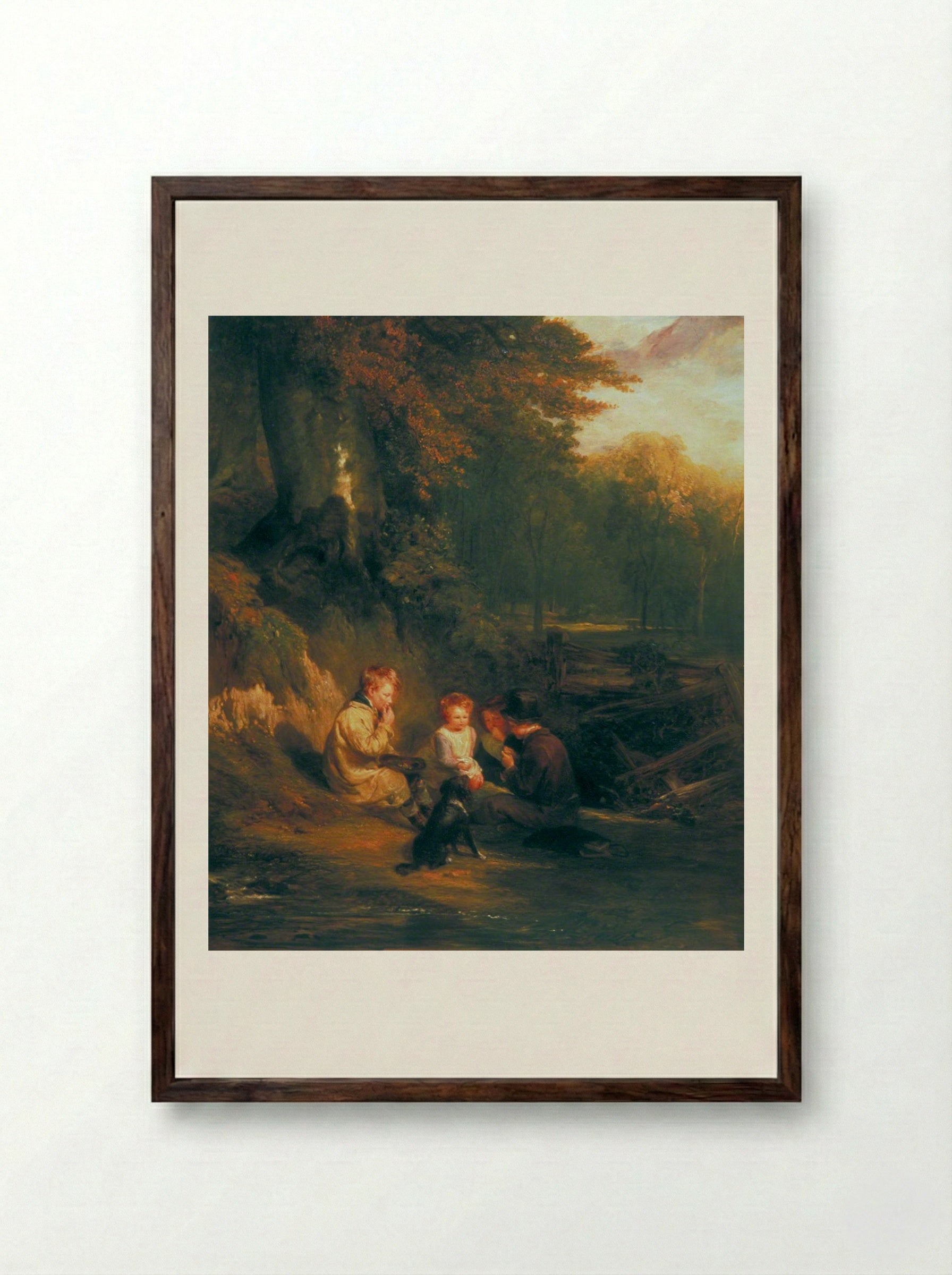The Nutting Party - William Collins - Framed Print Dark Wood