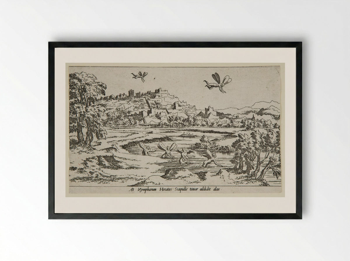 The Nympharium - Léon Davent - Framed Print Black