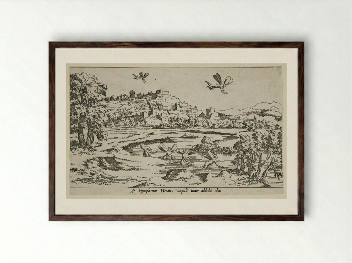 The Nympharium - Léon Davent - Framed Print Dark Wood