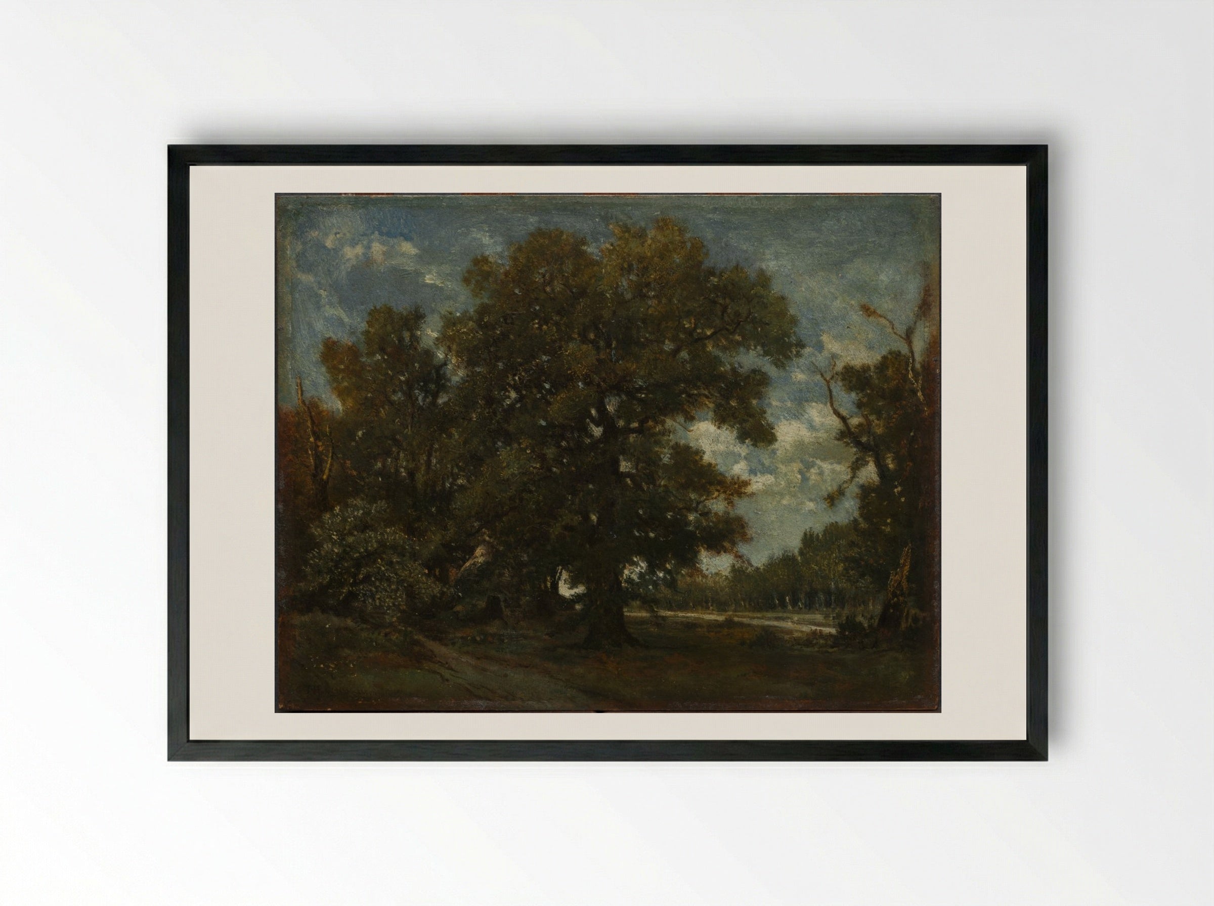 The Oak Tree - Théodore Rousseau - Framed Print Black