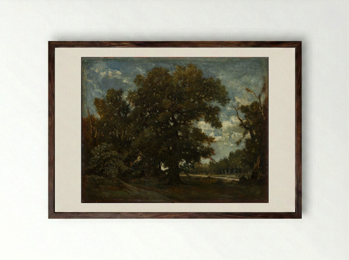 The Oak Tree - Théodore Rousseau - Framed Print Dark Wood