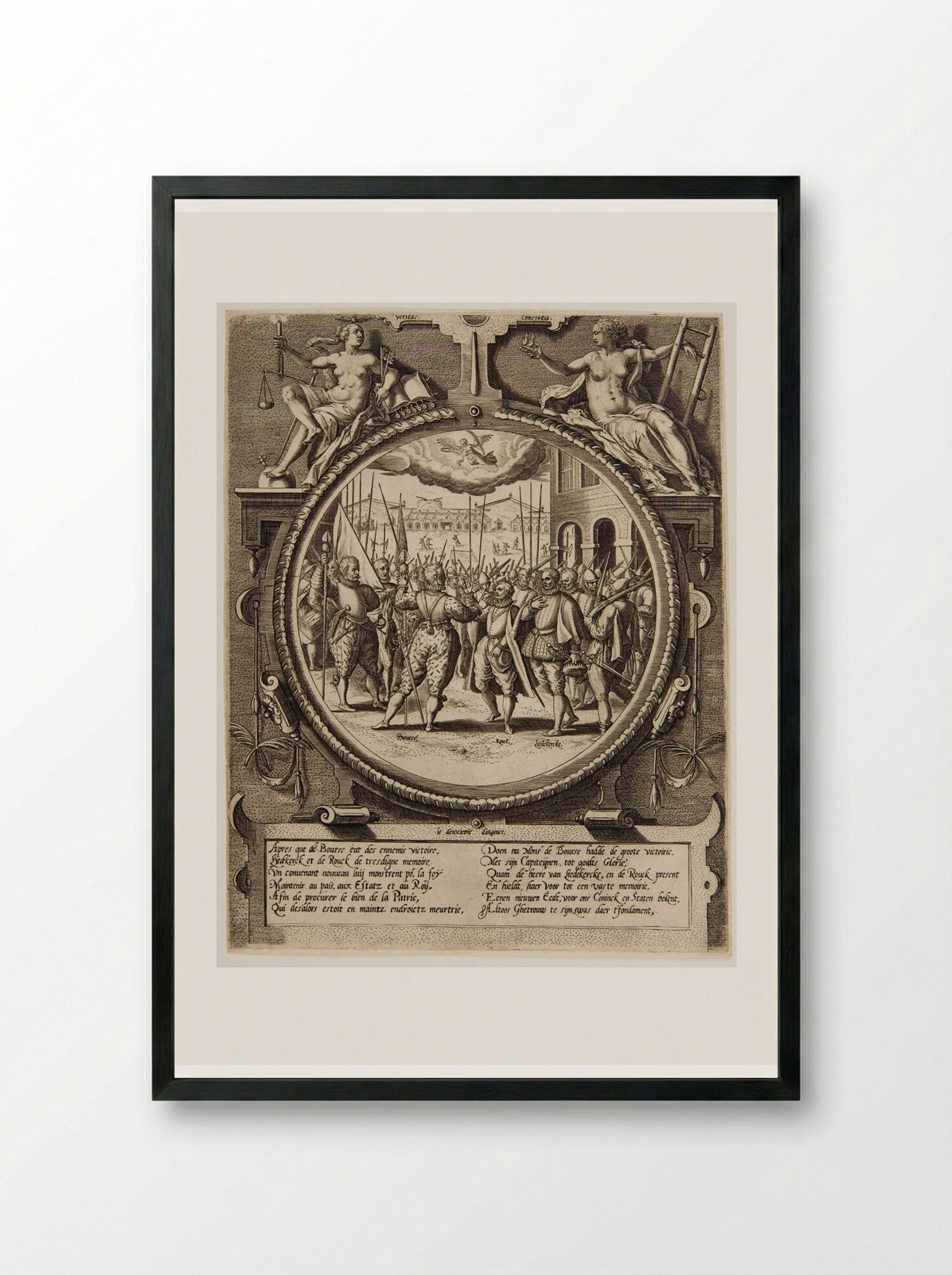 The Oath of Allegiance to the States General - Johannes Wierix - Framed Print Black