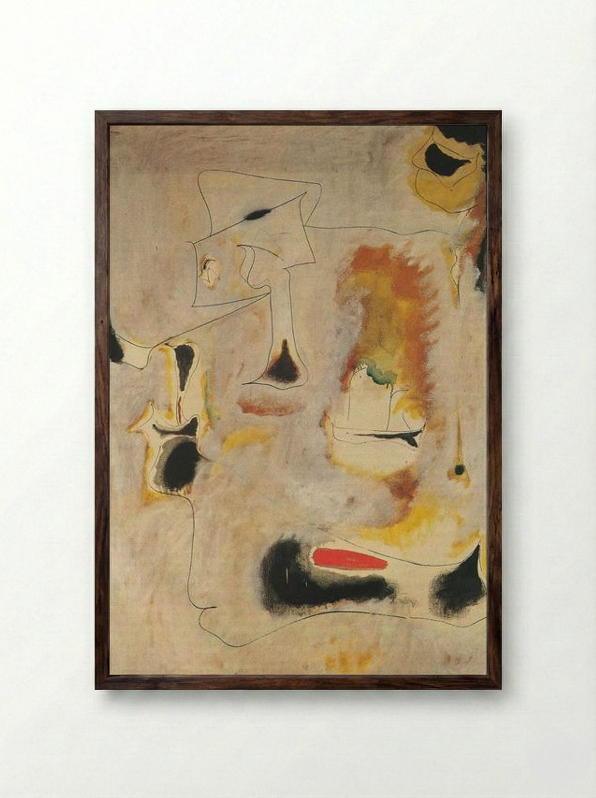 The Observer - Arshile Gorky - Framed Print Dark Wood