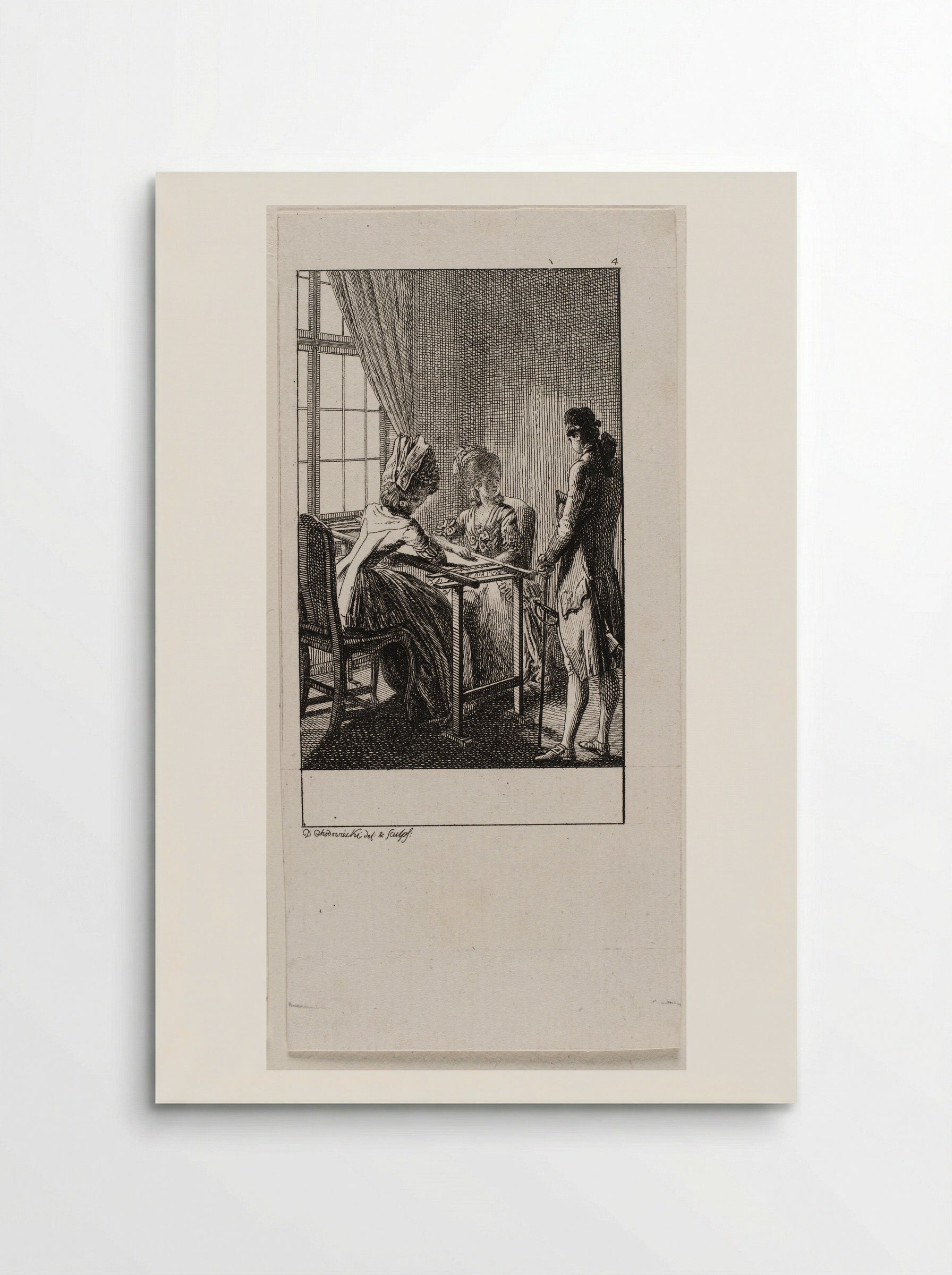 The Occupations of Women: Embroidery - Daniel Nikolaus Chodowiecki - Poster
