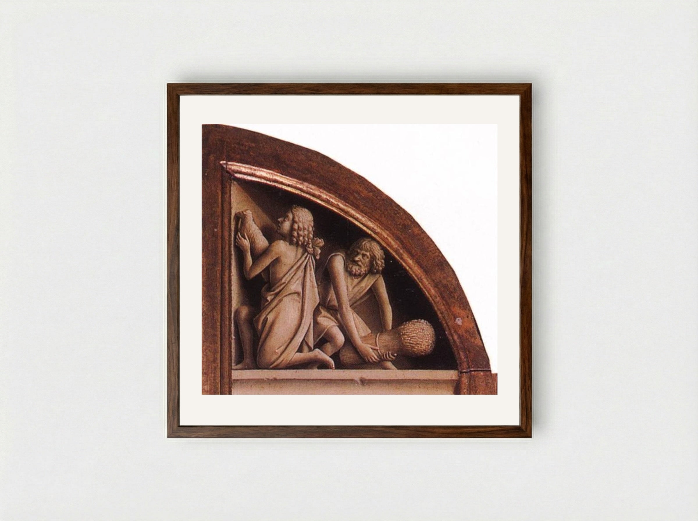 The Offerings of Cain and Abel - Jan van Eyck - Framed Print Dark Wood