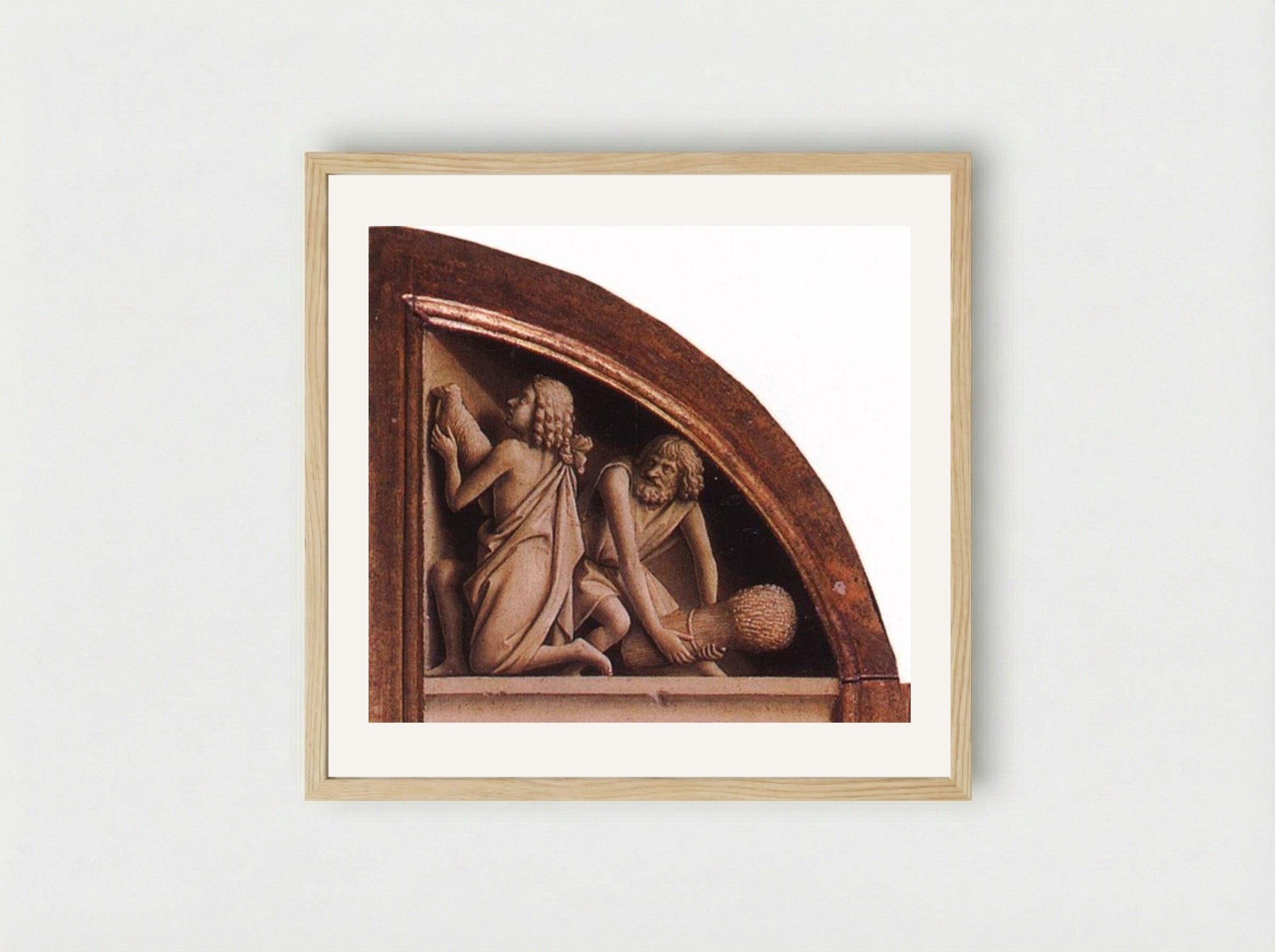 The Offerings of Cain and Abel - Jan van Eyck - Framed Print Wood