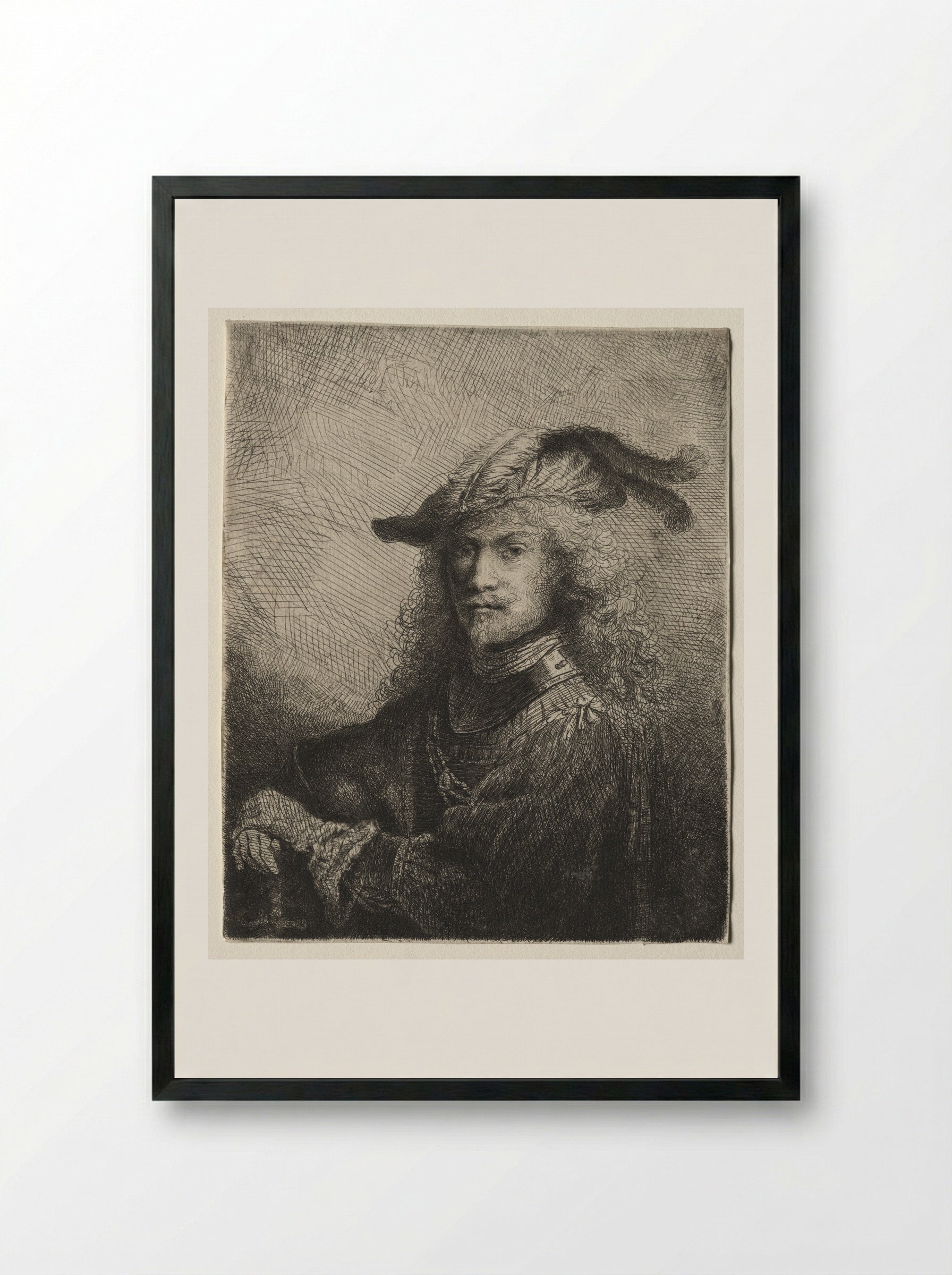 The Officer - Ferdinand Bol - Framed Print Black