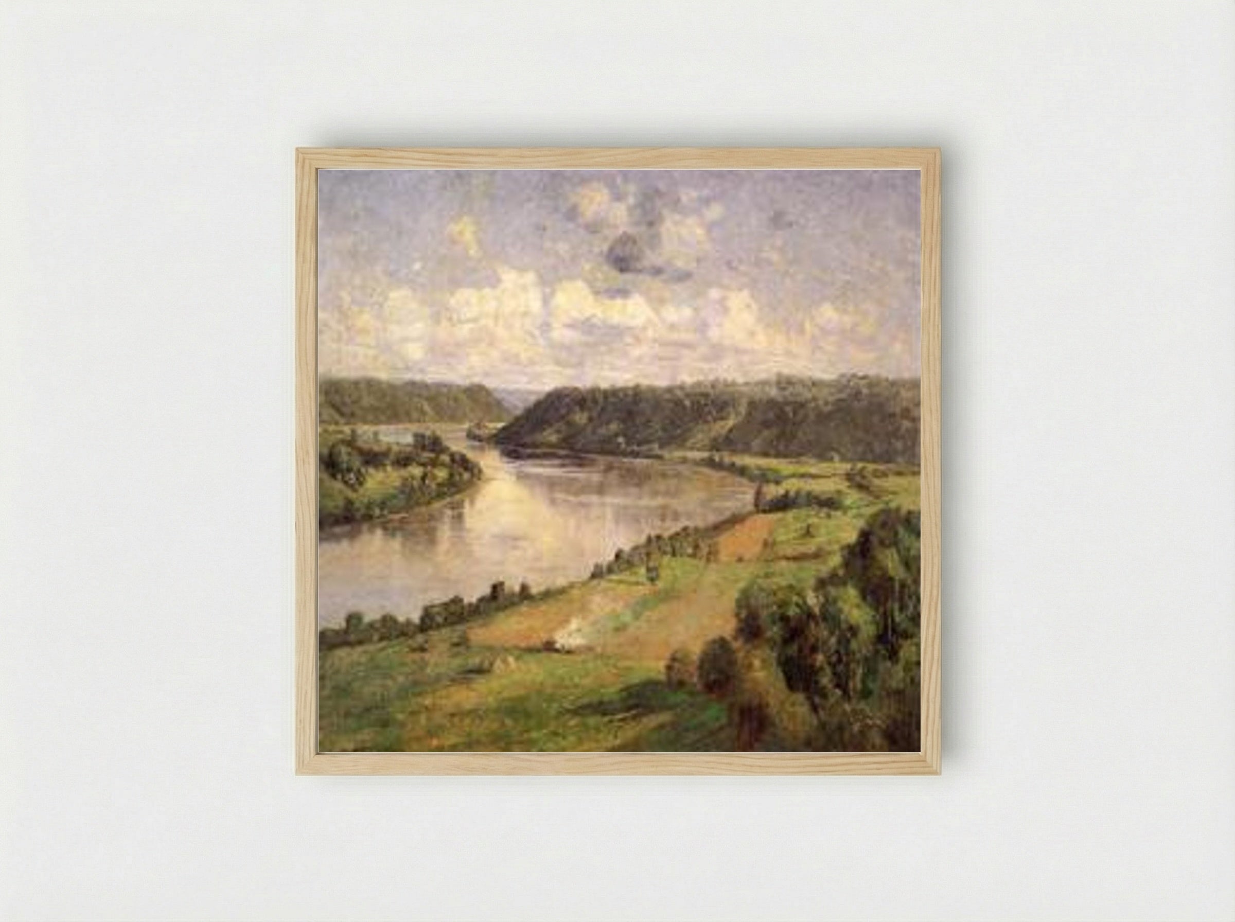 The Ohio River from the College Campus, Hanover - T. C. Steele - Framed Print Wood