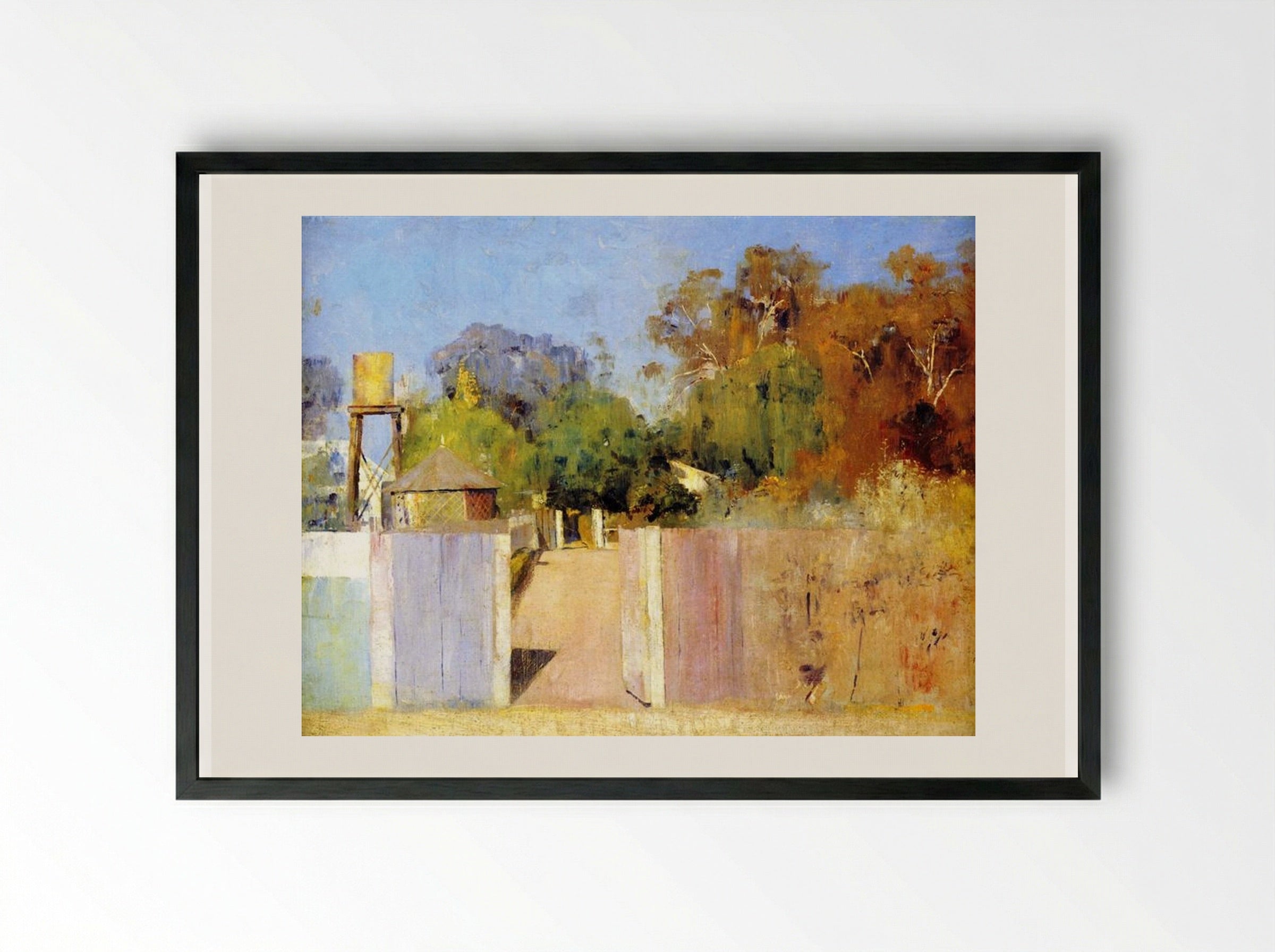 The Old Barracks at Collendina - Tom Roberts - Framed Print Black