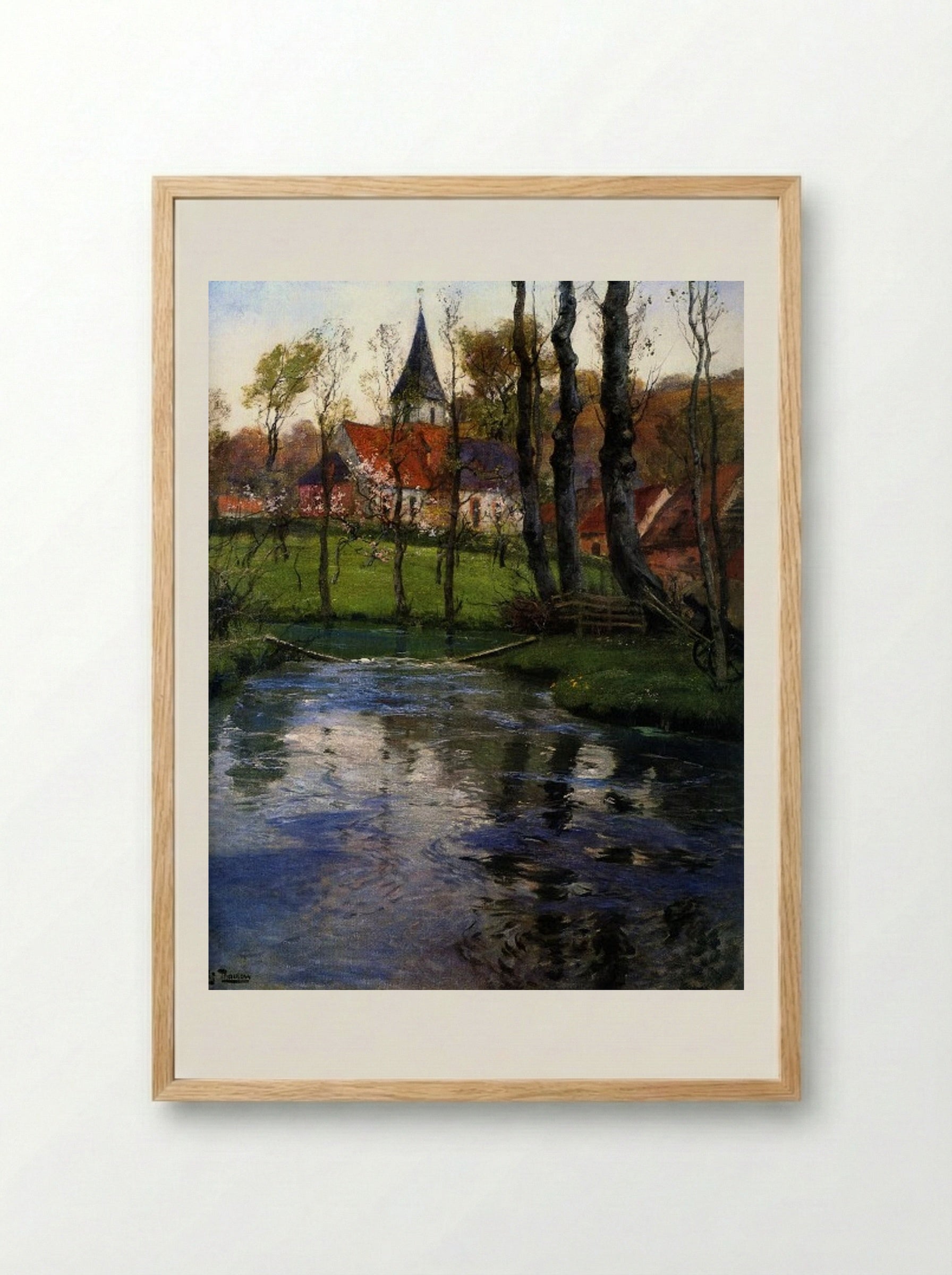 The Old Church by the River - Frits Thaulow - Framed Print Wood