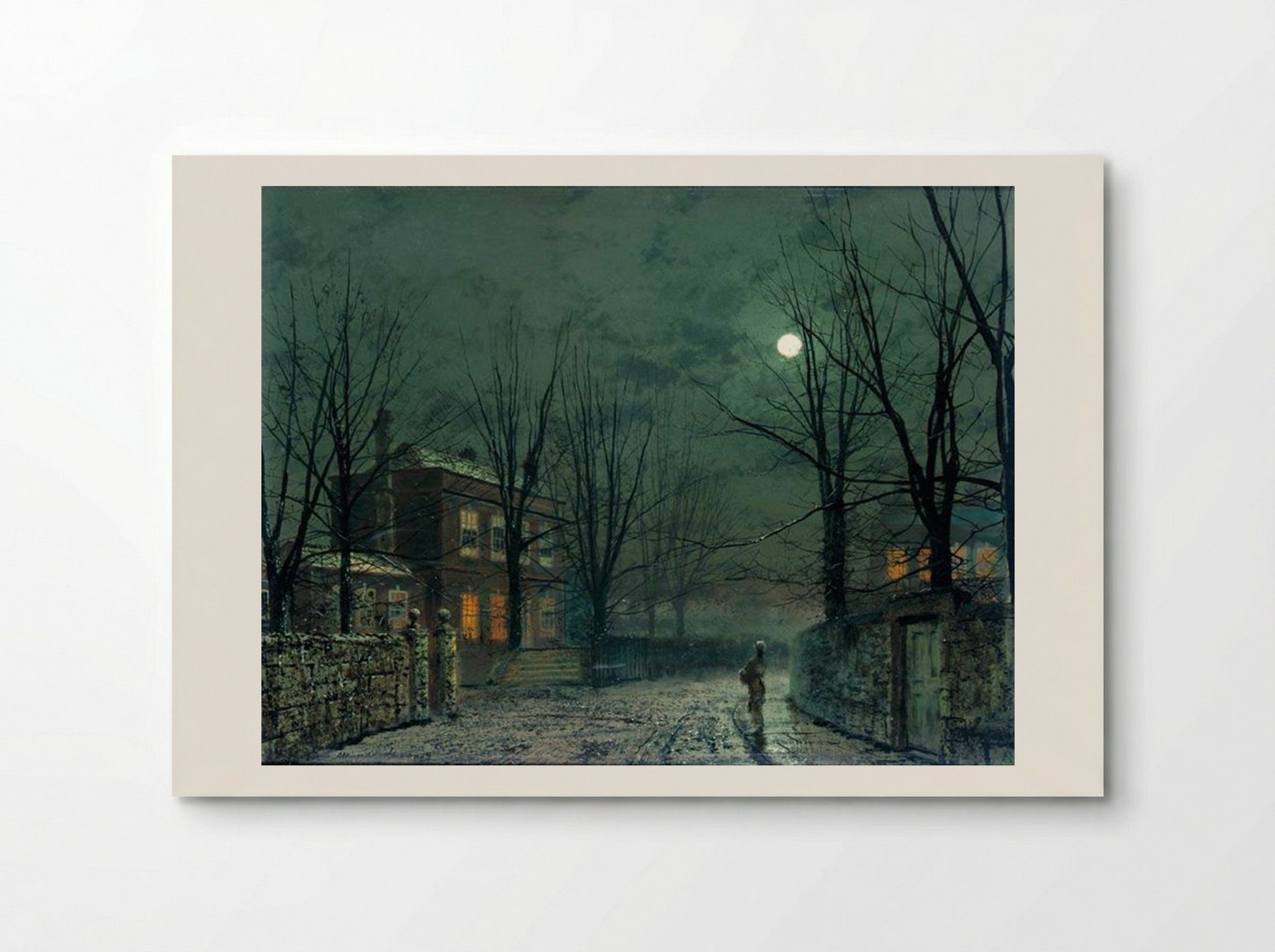 The Old Hall Under Moonlight - John Atkinson Grimshaw - Poster