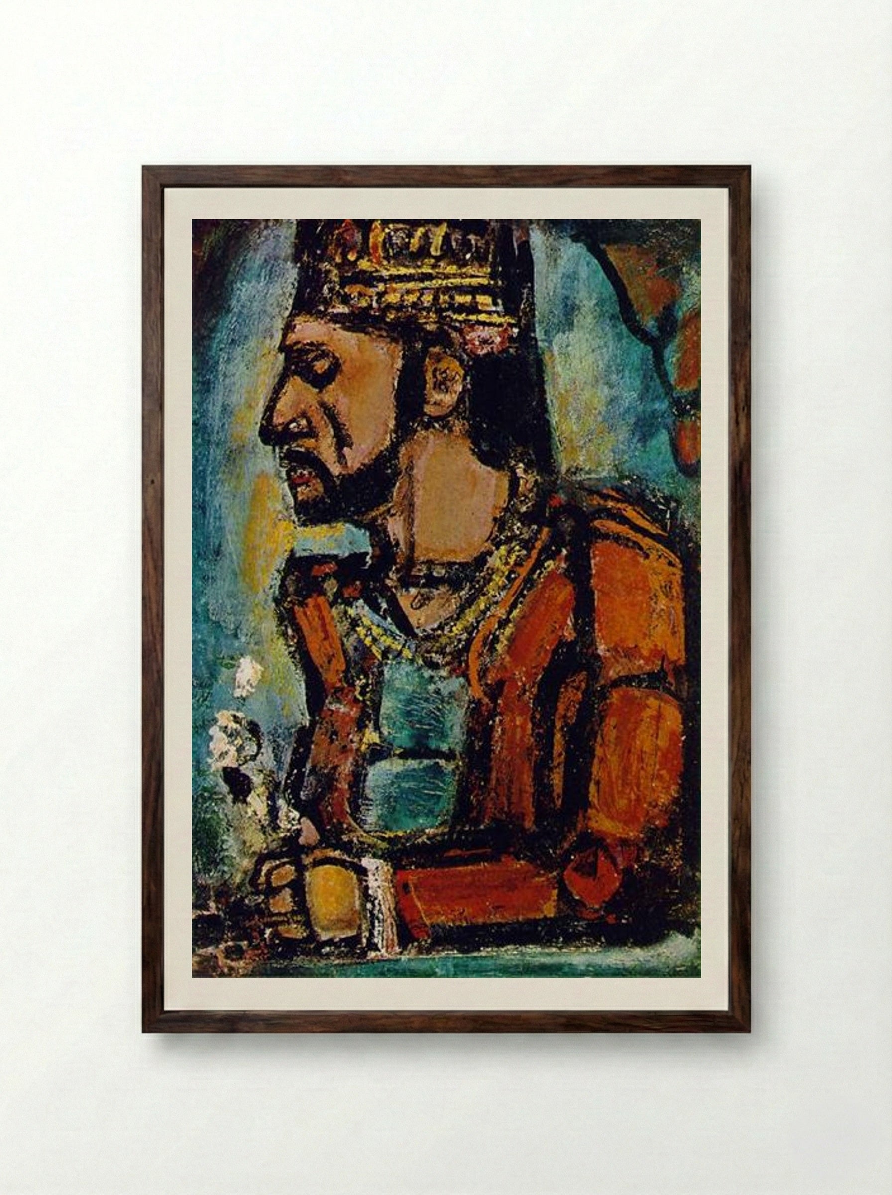 The Old King - Georges Rouault - Framed Print Dark Wood