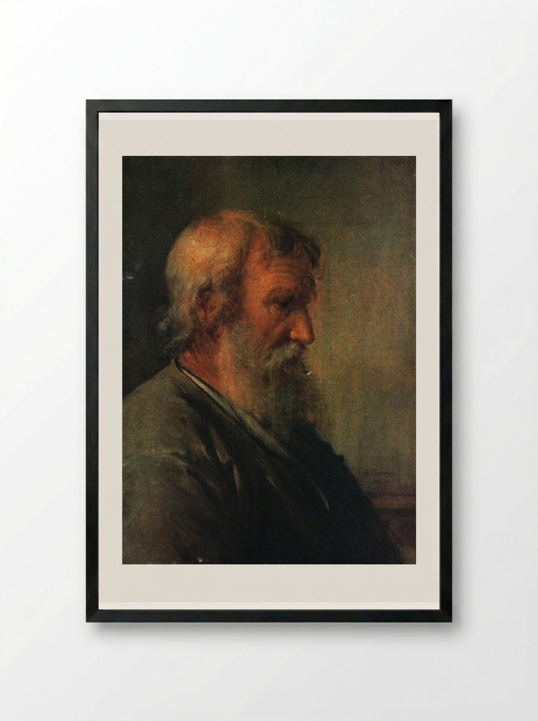 The Old Man Farmer - Vasily Tropinin - Framed Print Black