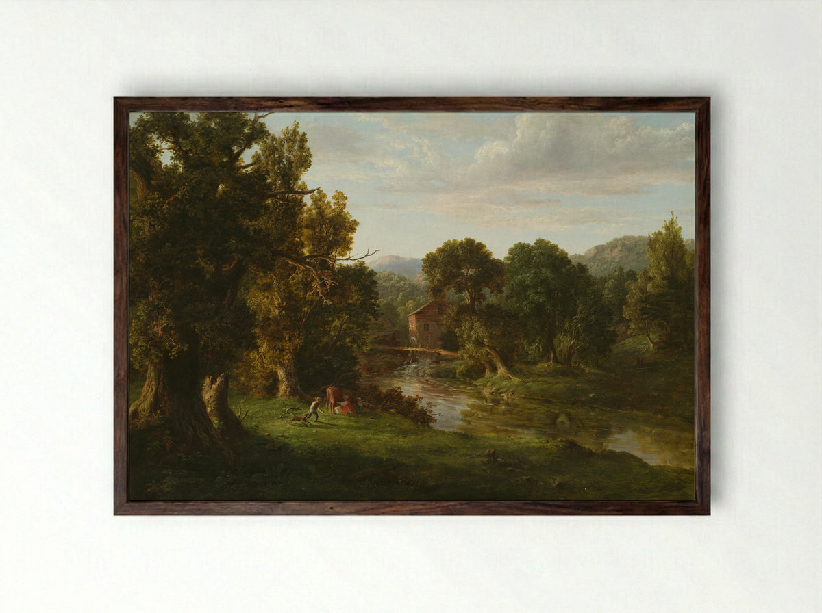 The Old Mill - George Inness - Framed Print Dark Wood