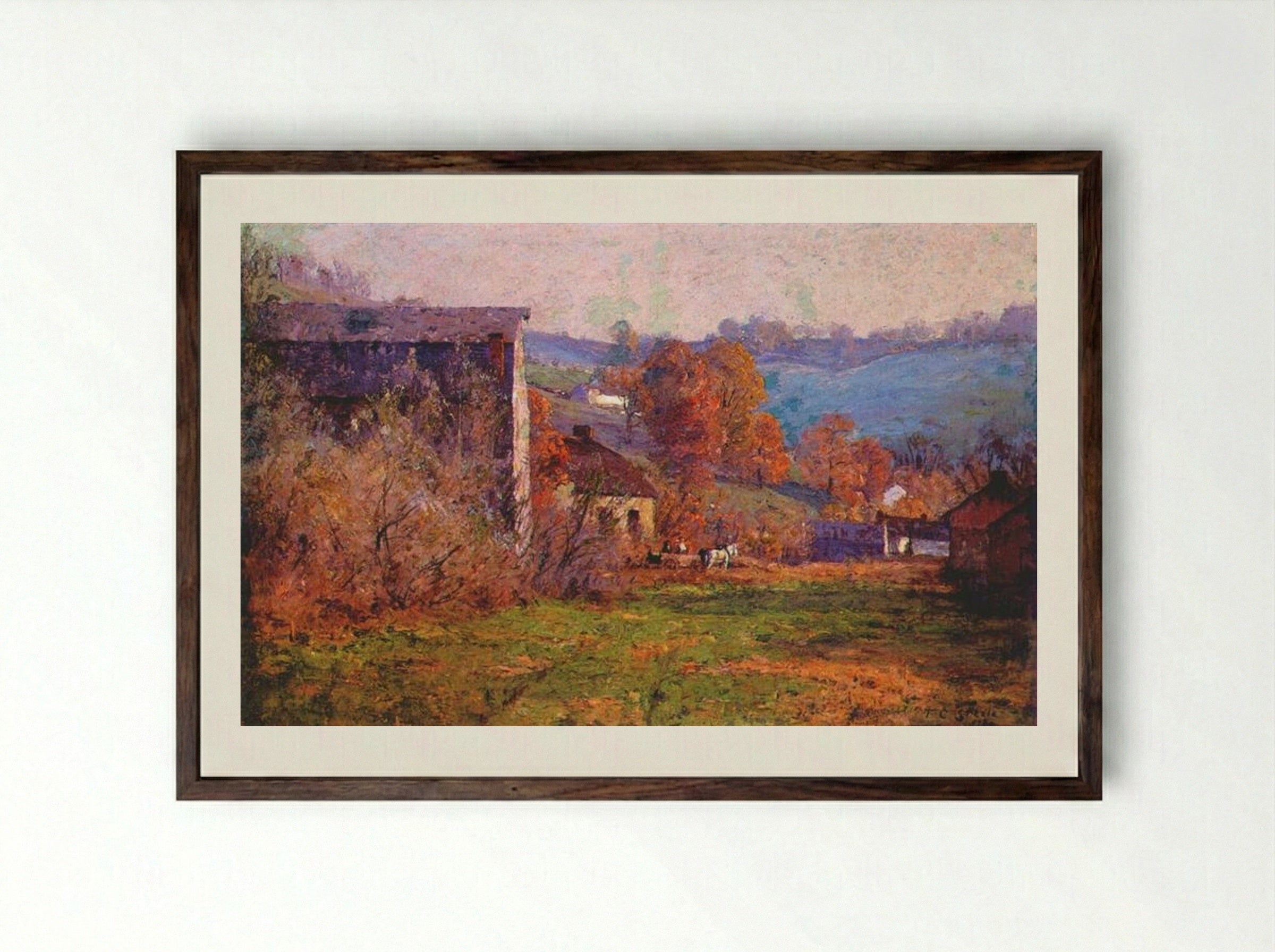 The Old Mills - T. C. Steele - Framed Print Dark Wood