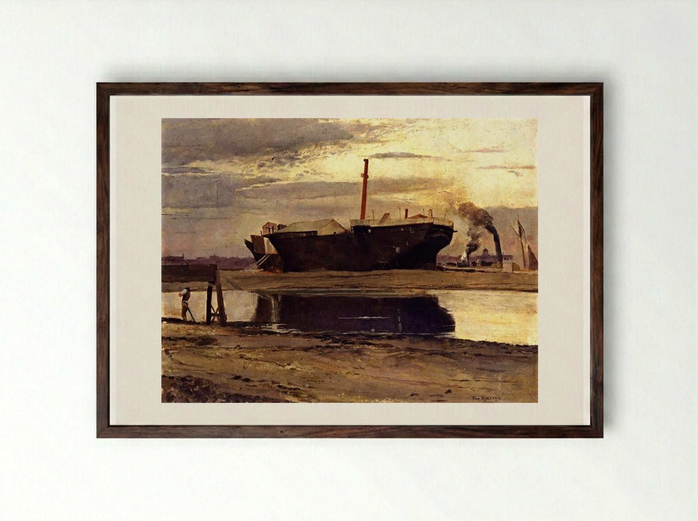 The Old Sacramento - Tom Roberts - Framed Print Dark Wood
