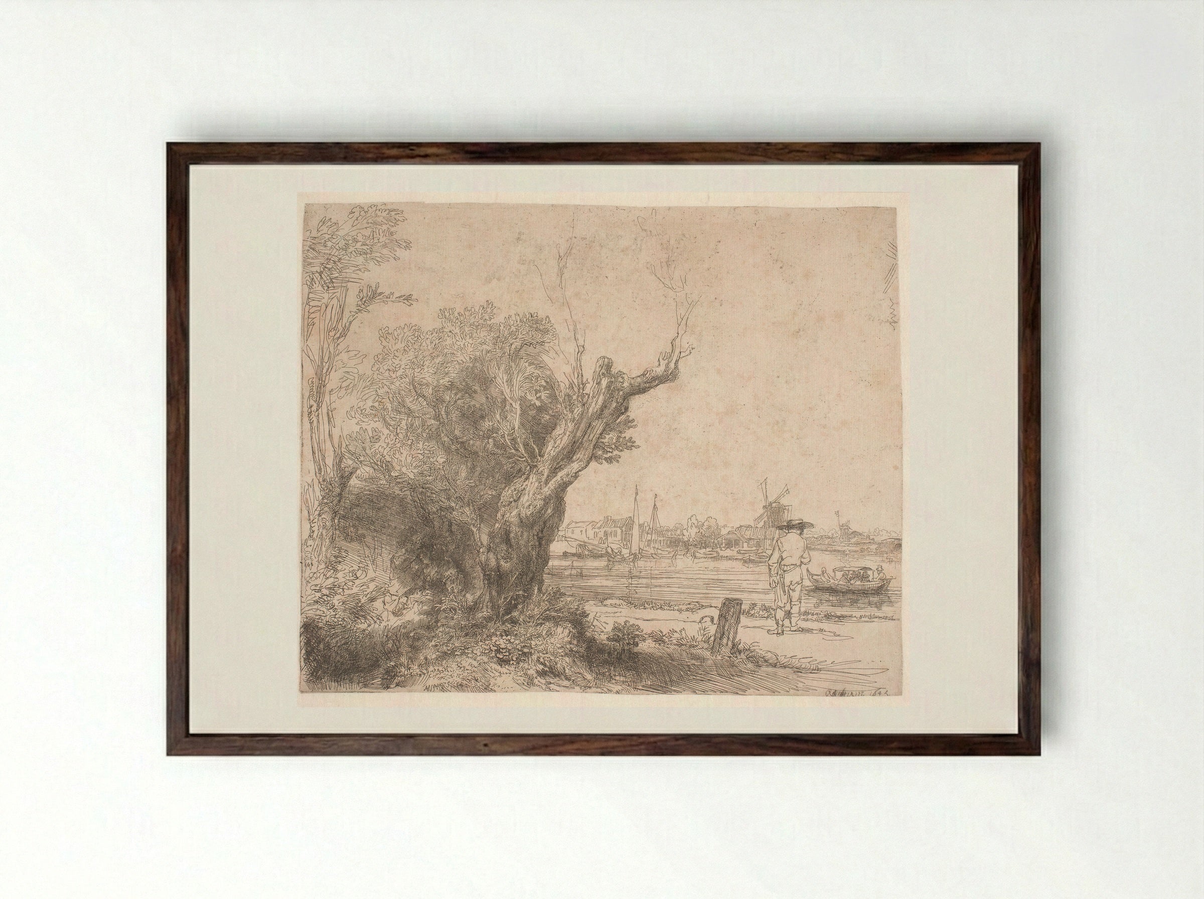 The Omval - Rembrandt Harmensz. van Rijn - Framed Print Dark Wood