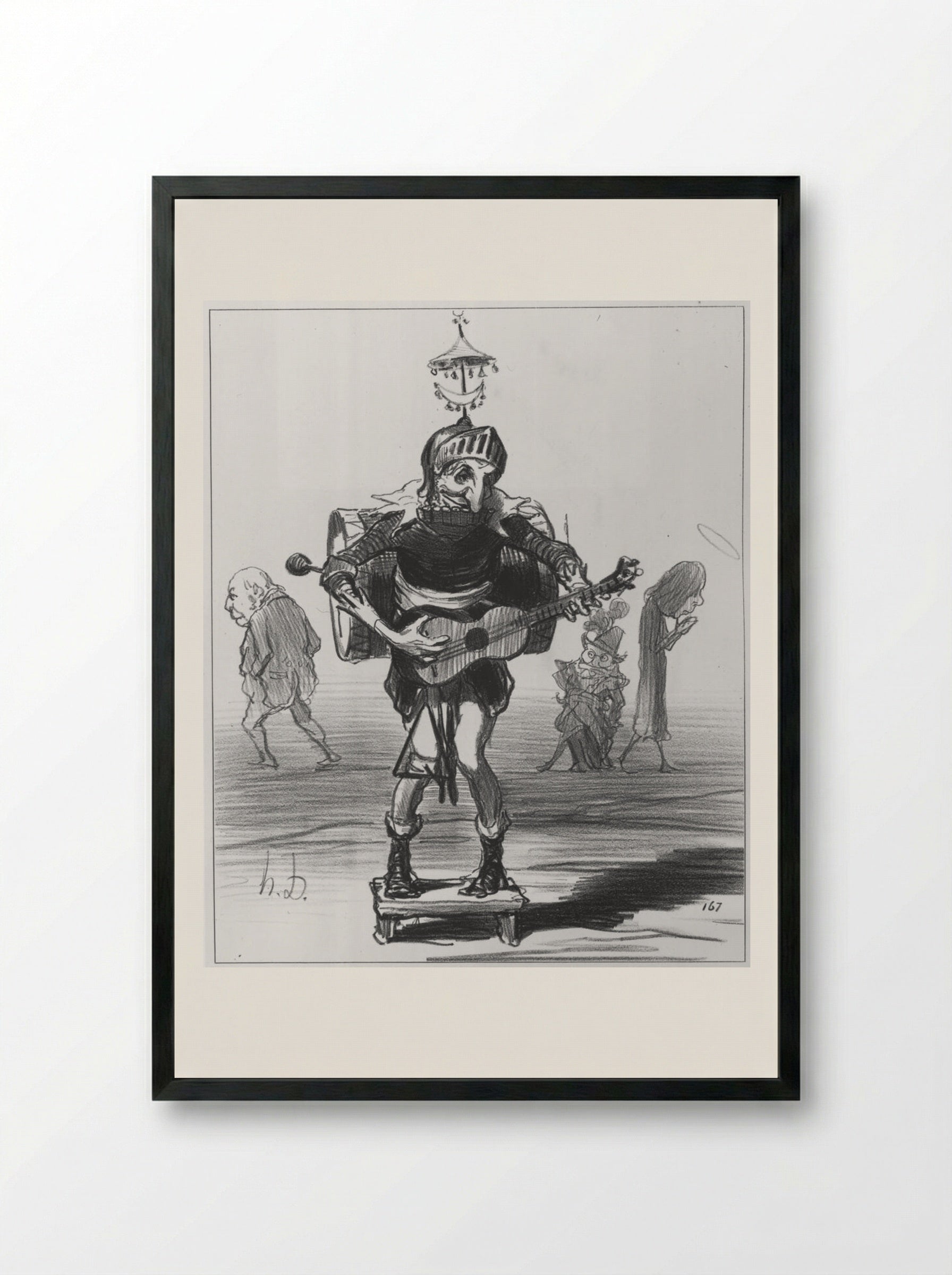 The One-Man Political Band - Honoré-Victorin Daumier - Framed Print Black