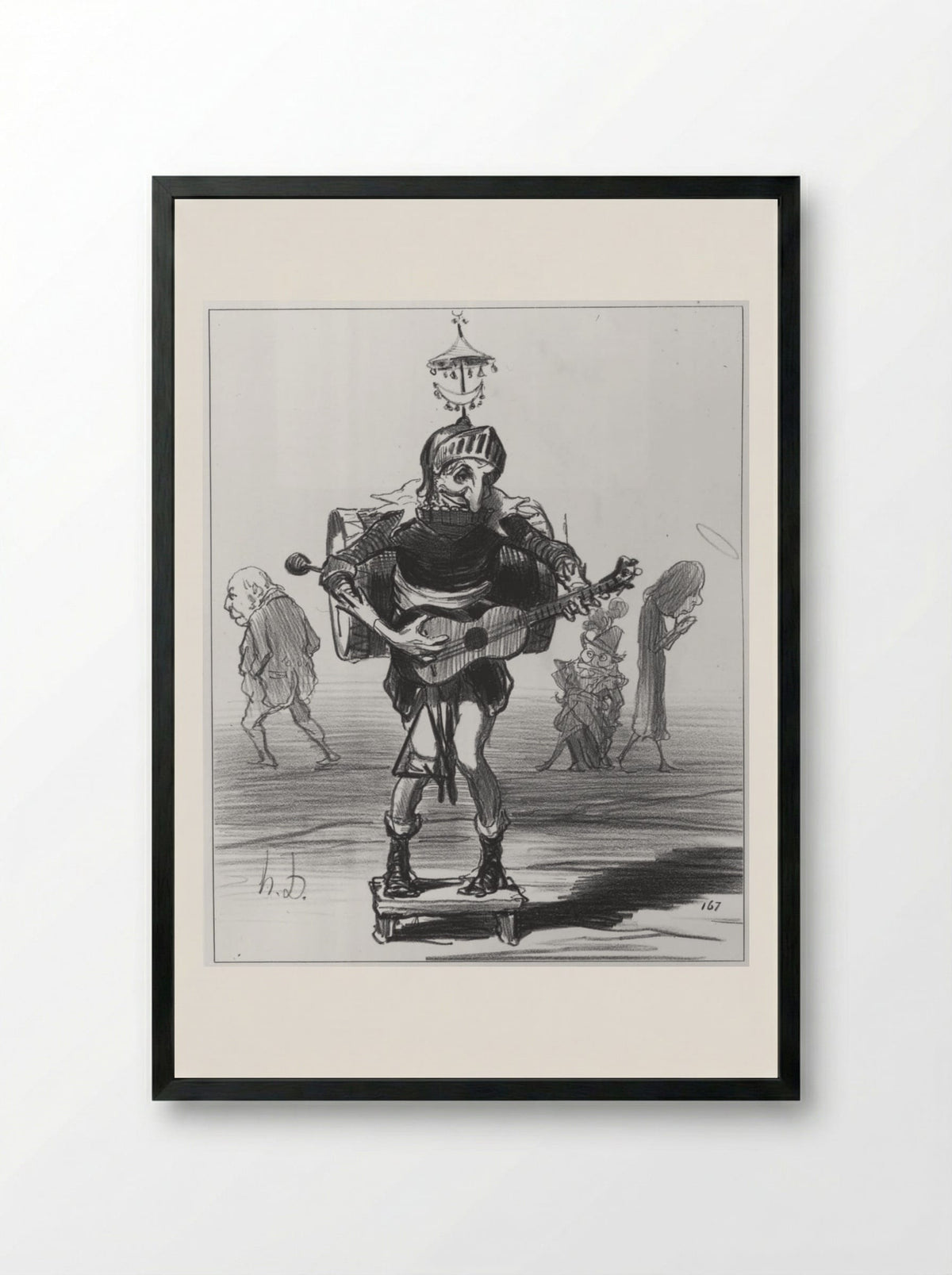 The One-Man Political Band - Honoré-Victorin Daumier - Framed Print Black