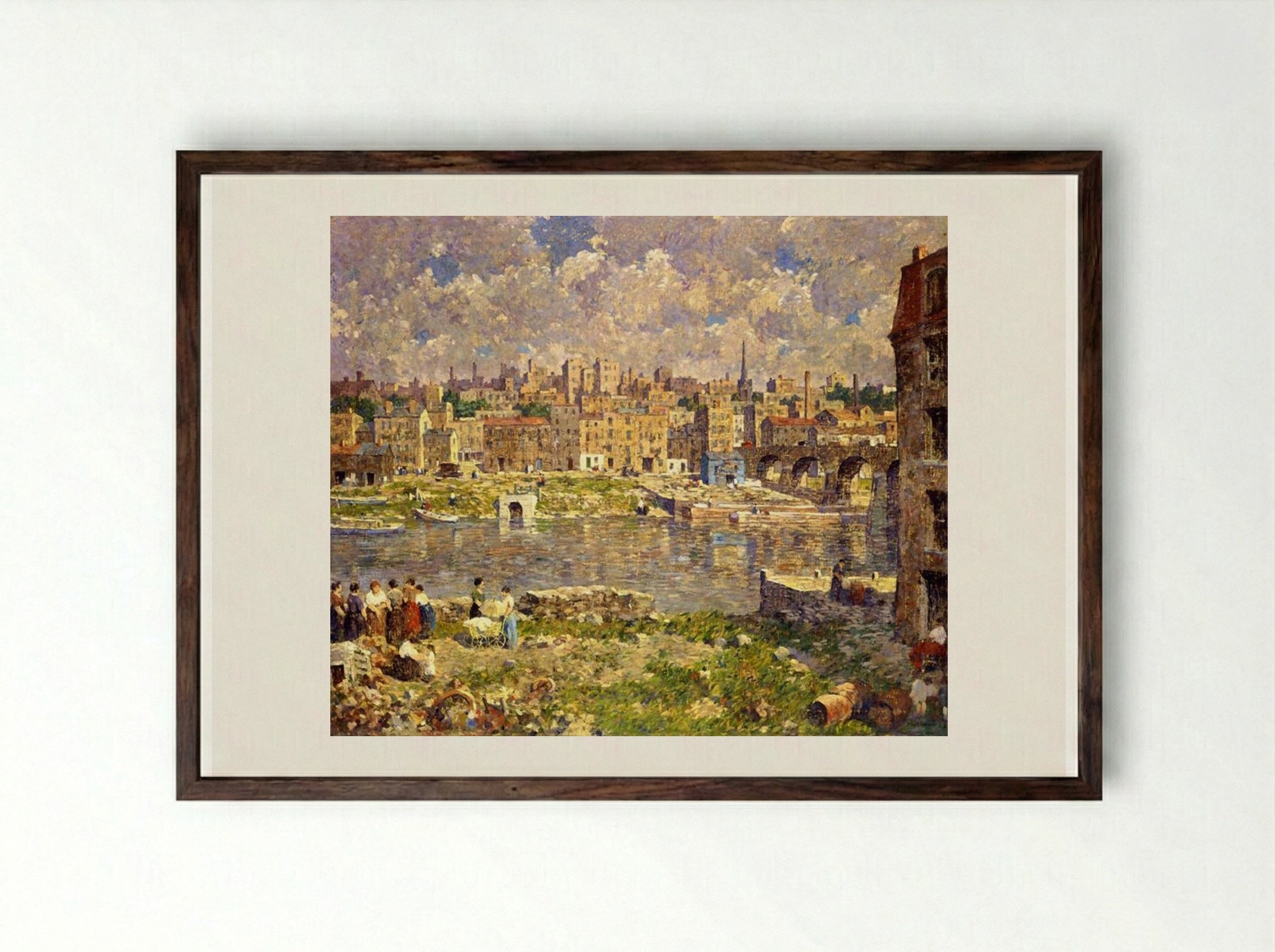 The Other Shore - Robert Spencer - Framed Print Dark Wood