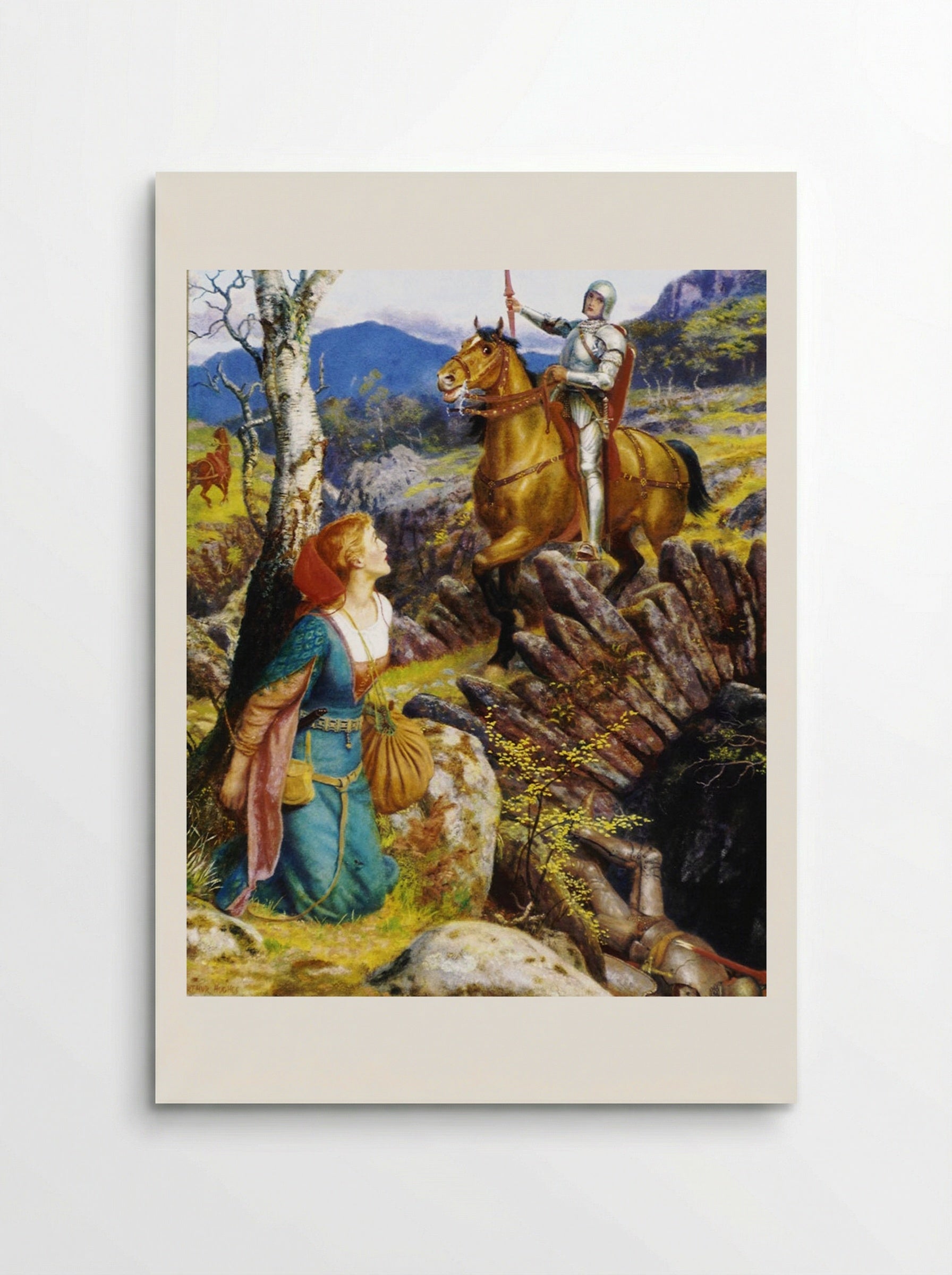 The Overthrowing of the Rusty Knight - Arthur Hughes - Poster