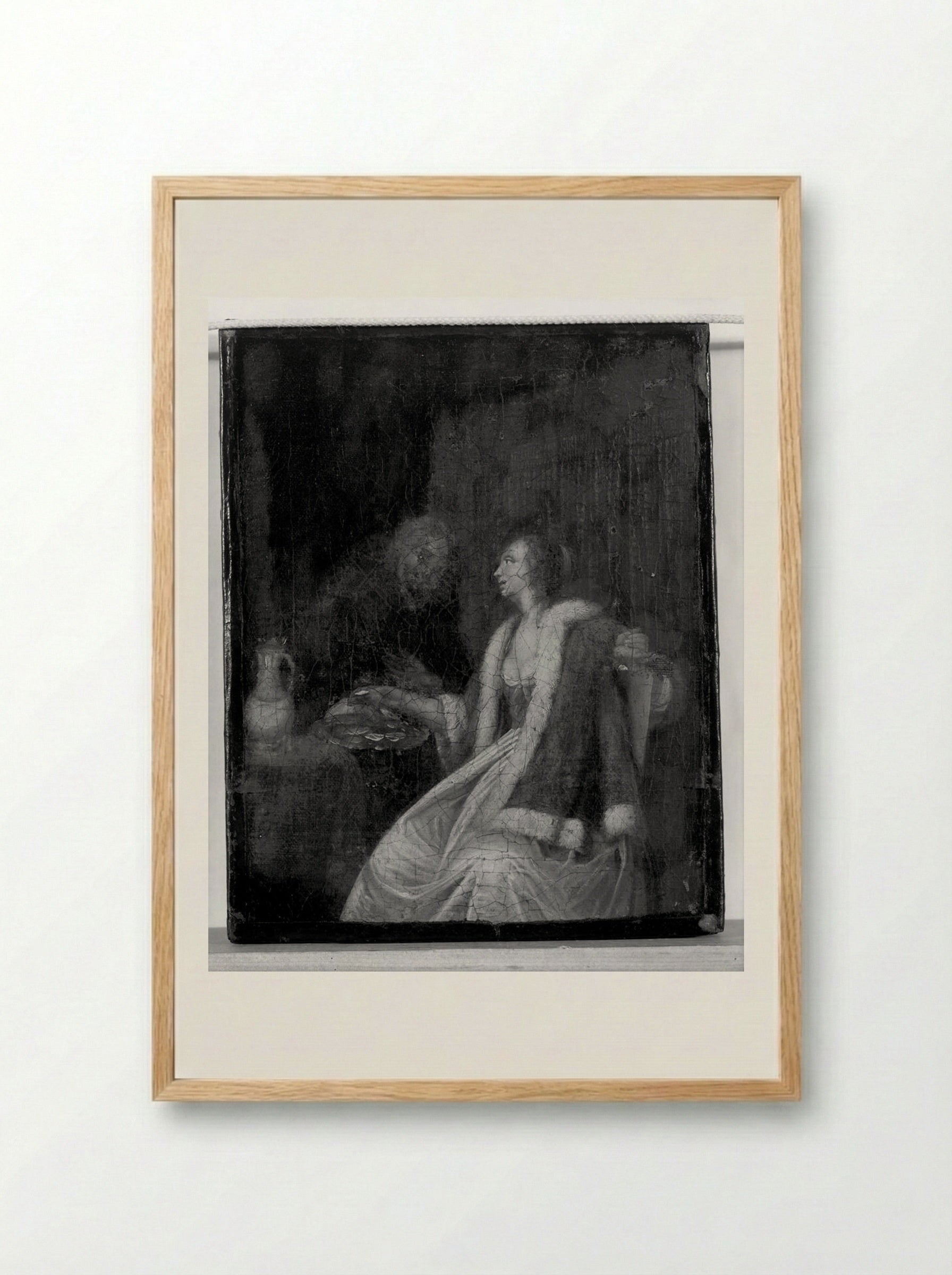 The Oyster Meal - Frans van Mieris the Elder - Framed Print Wood