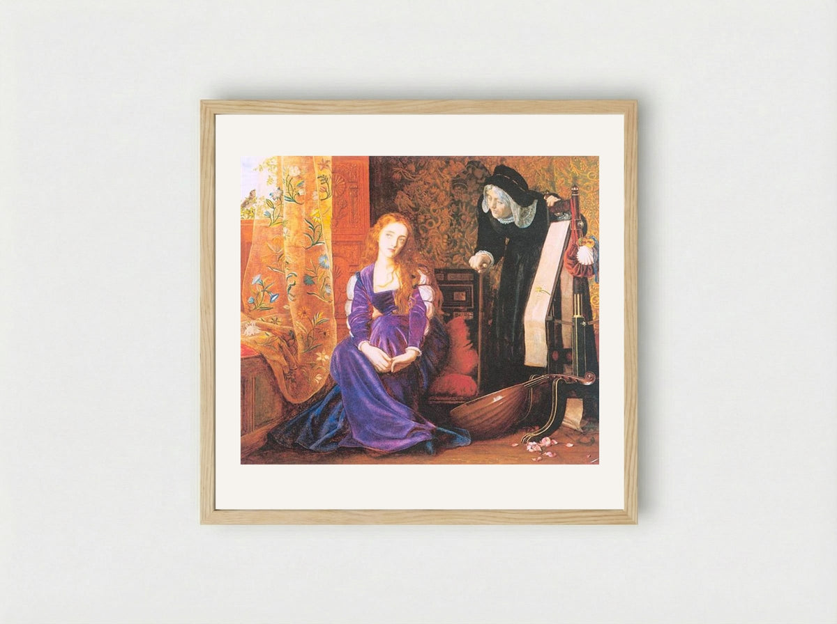 The Pained Heart (Sigh No More, Ladies) - Arthur Hughes - Framed Print Wood