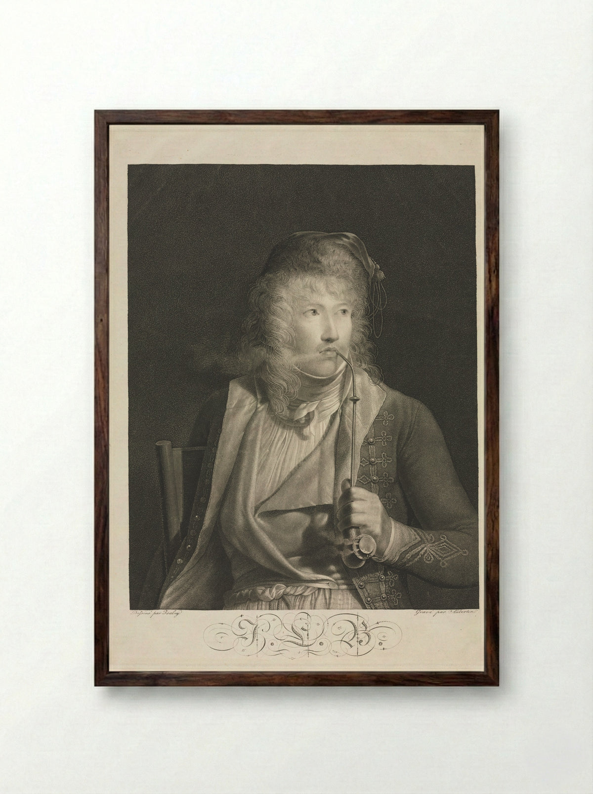 The Painter Jacques-Luc Barbier-Walbonne - François Aubertin - Framed Print Dark Wood