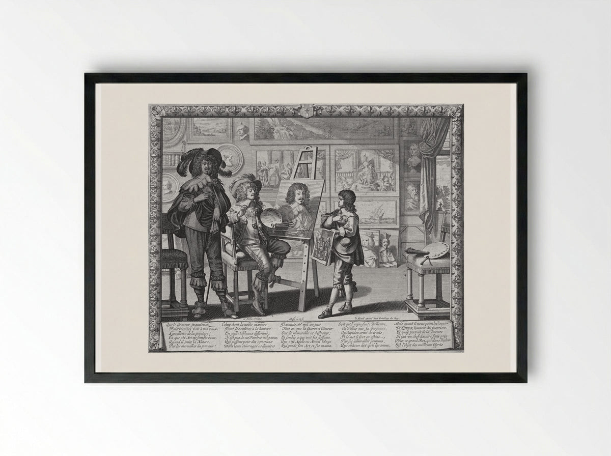 The Painter in His Studio - Abraham Bosse - Framed Print Black