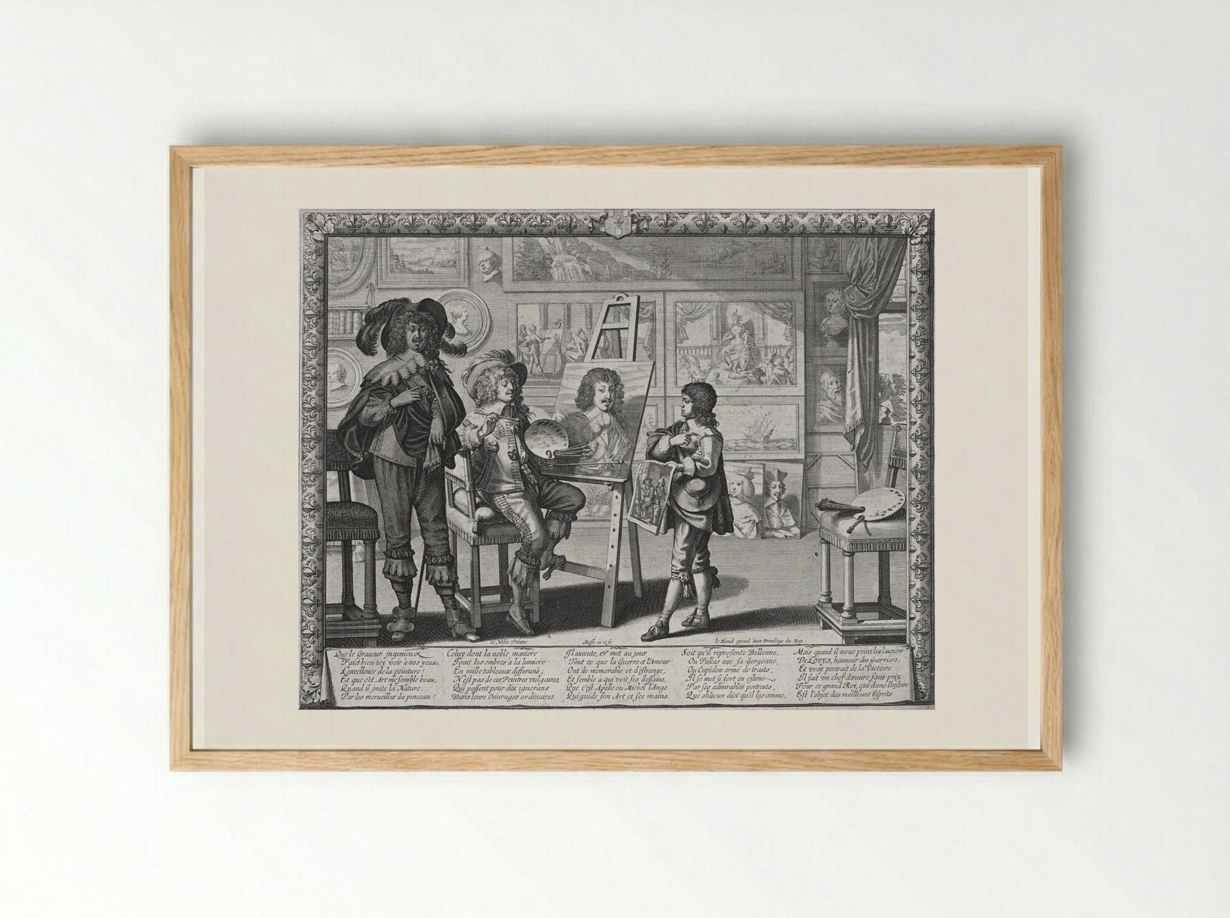 The Painter in His Studio - Abraham Bosse - Framed Print Wood