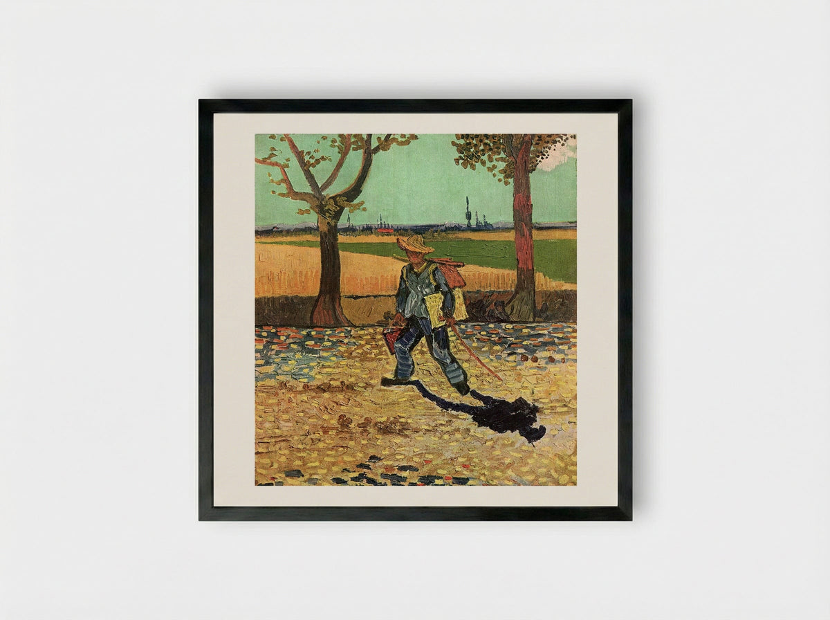 The Painter on His Way to Work - Vincent van Gogh - Framed Print Black