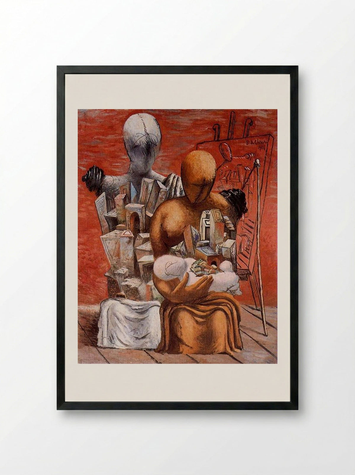 The Painter's Family - Giorgio de Chirico - Framed Print Black