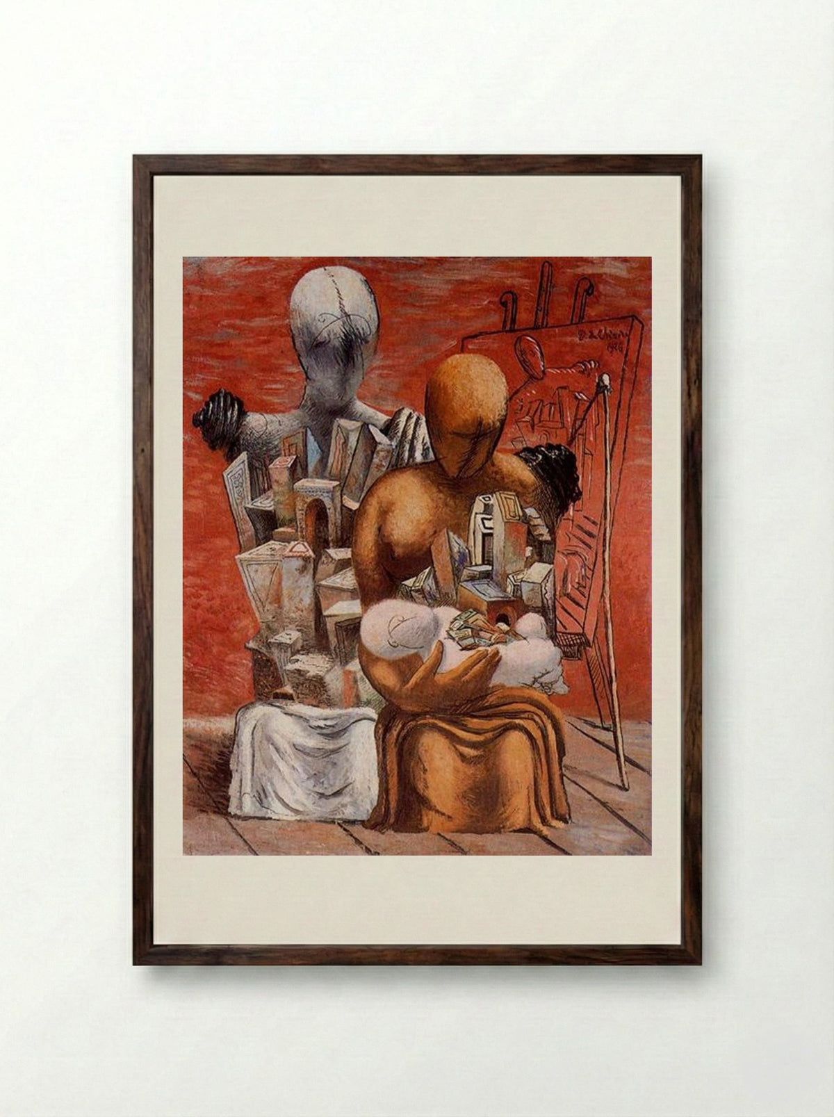 The Painter's Family - Giorgio de Chirico - Framed Print Dark Wood