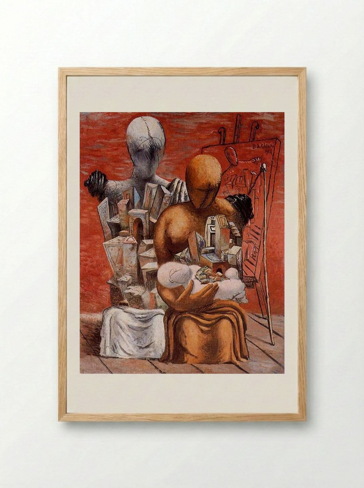 The Painter's Family - Giorgio de Chirico - Framed Print Wood