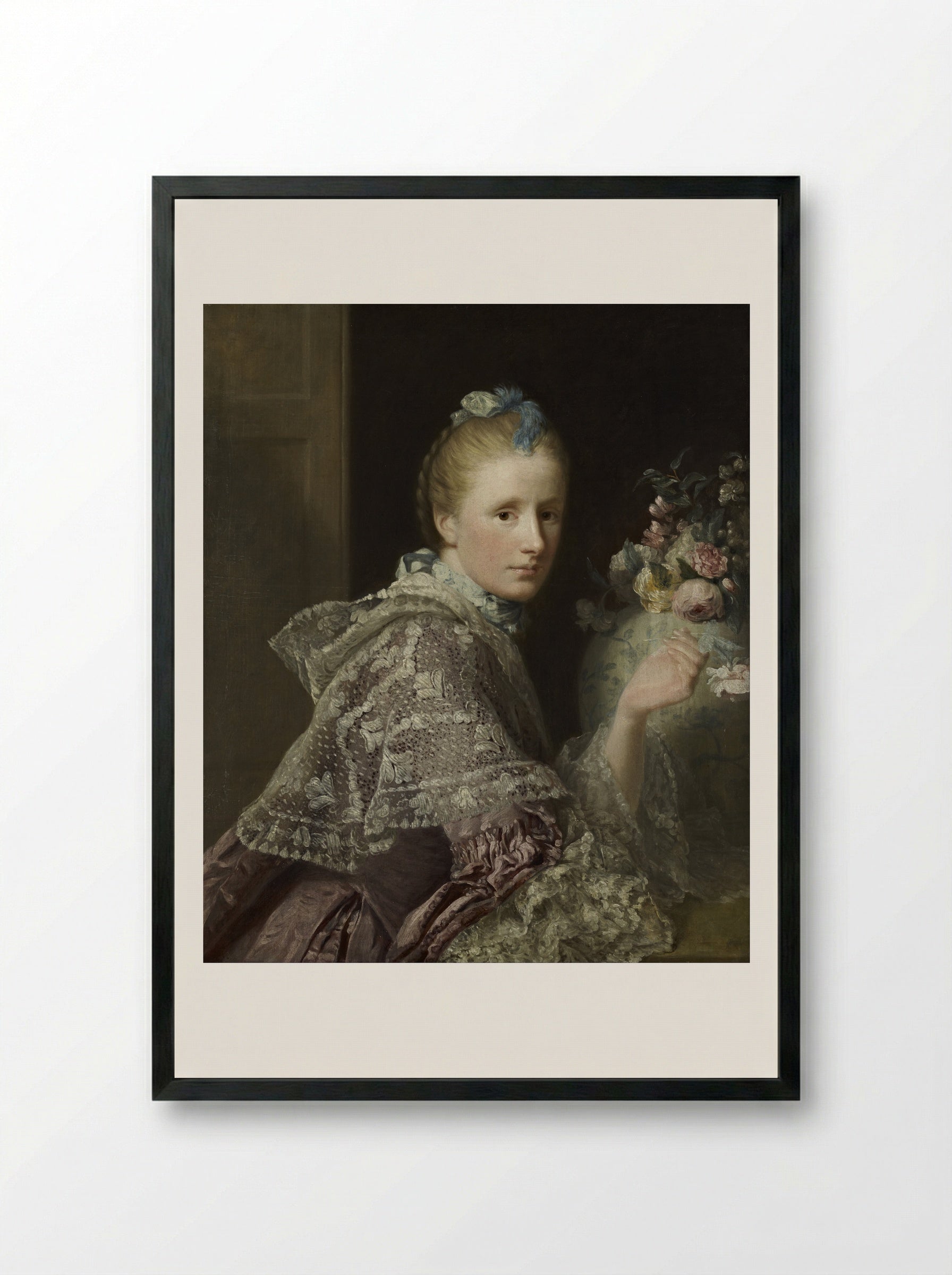The Painter's Wife, Margaret Lindsay - Allan Ramsay - Framed Print Black