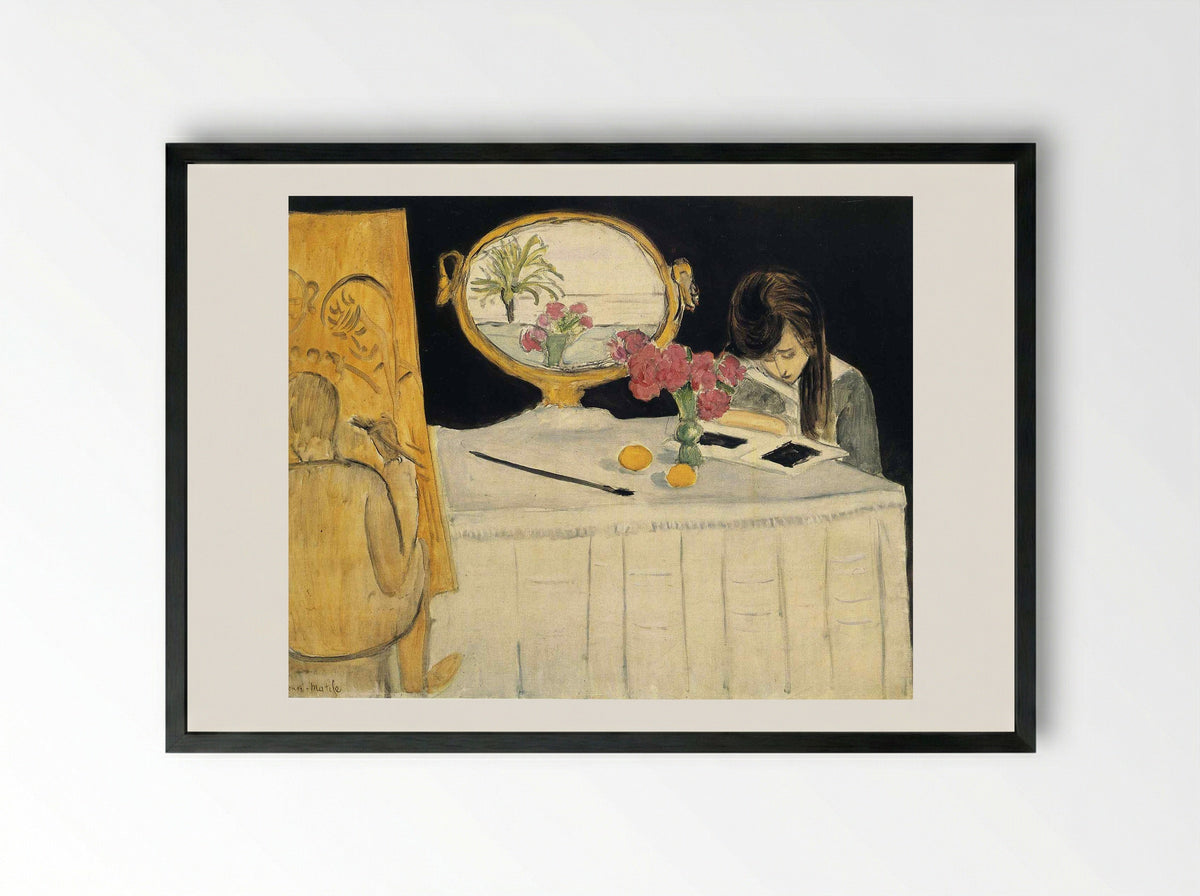 The Painting Lesson - Henri Matisse - Framed Print Black