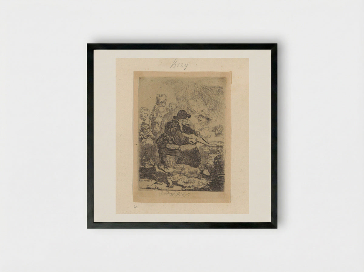 The Pancake Baker - Rembrandt van Rijn - Framed Print Black
