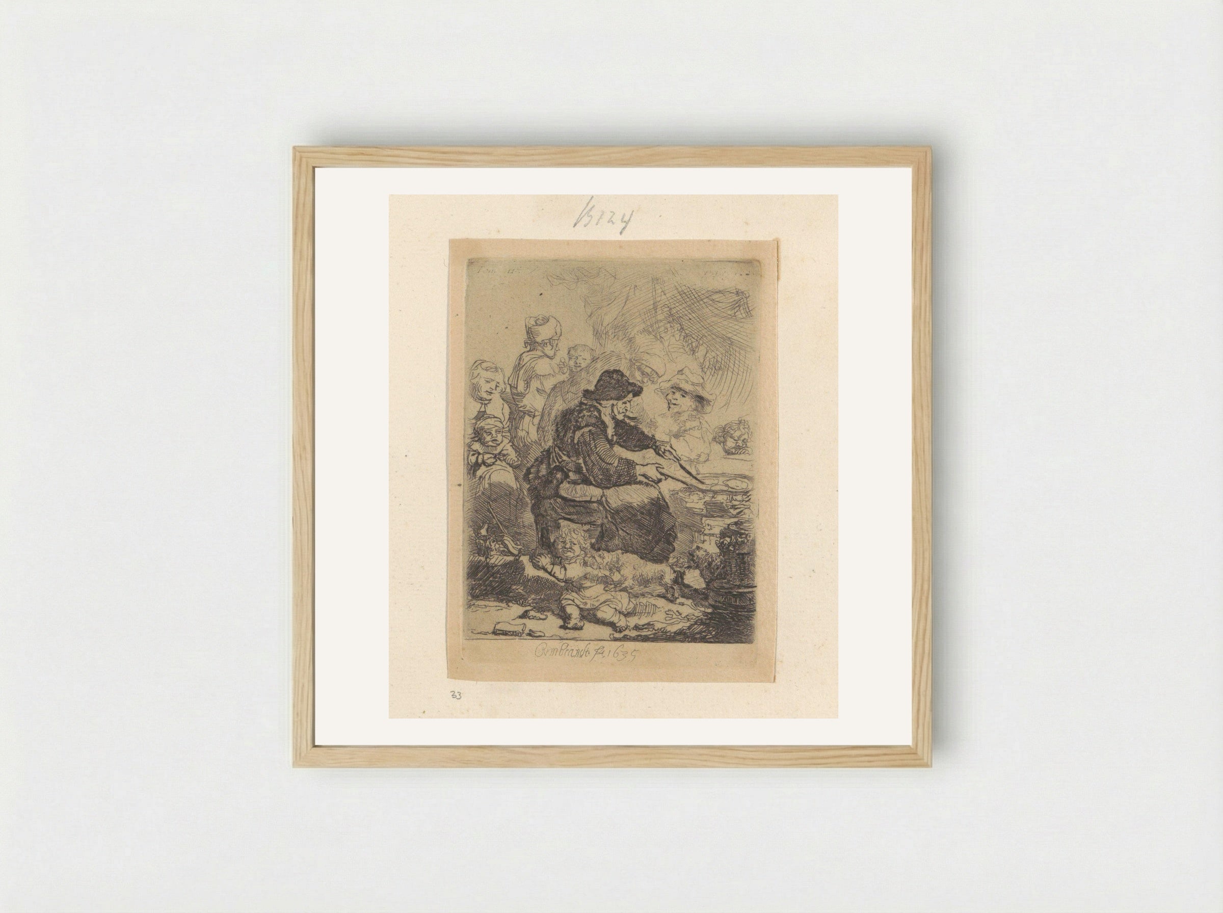 The Pancake Baker - Rembrandt van Rijn - Framed Print Wood