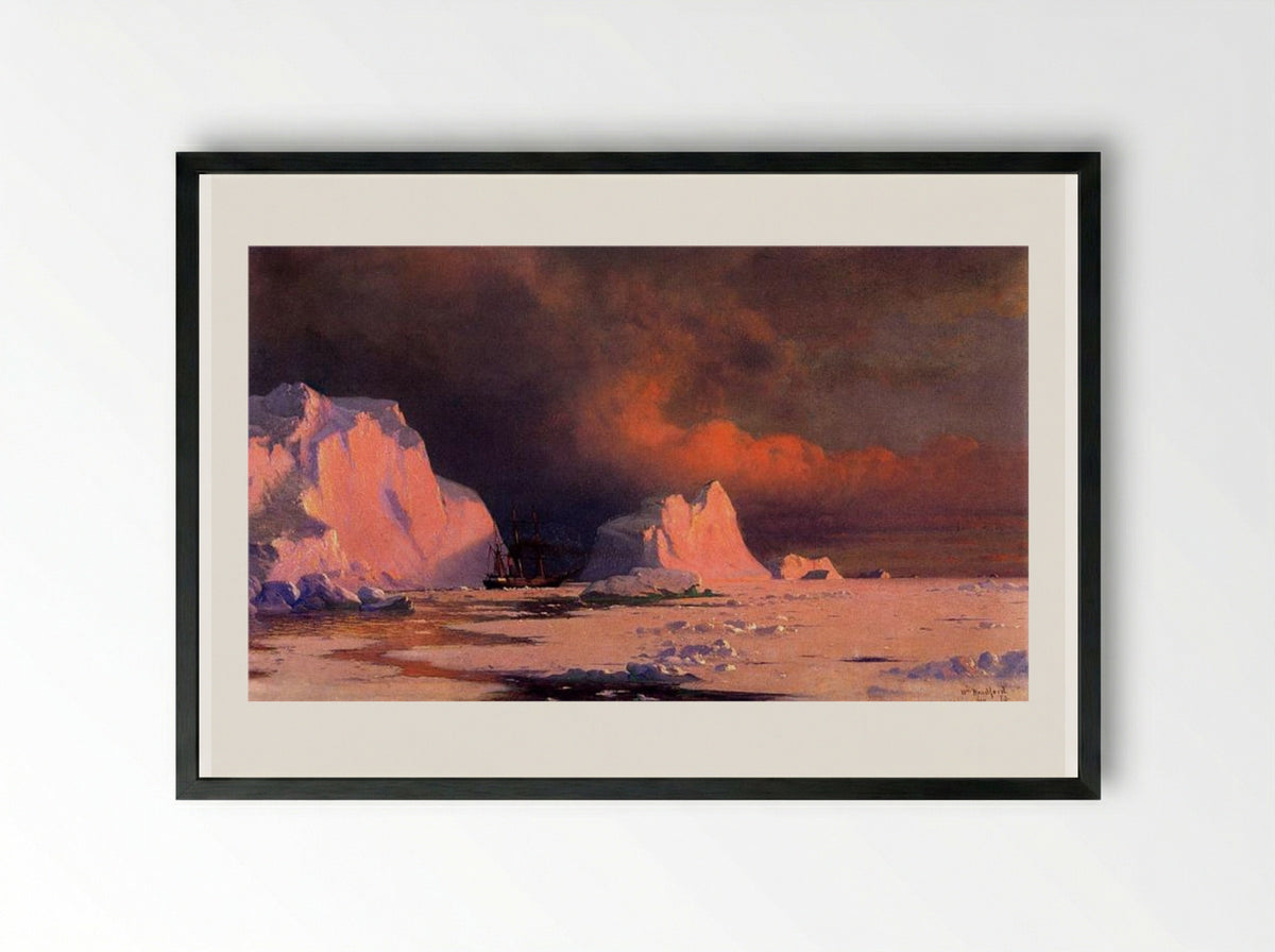 The 'Panther' in Melville Bay - William Bradford - Framed Print Black