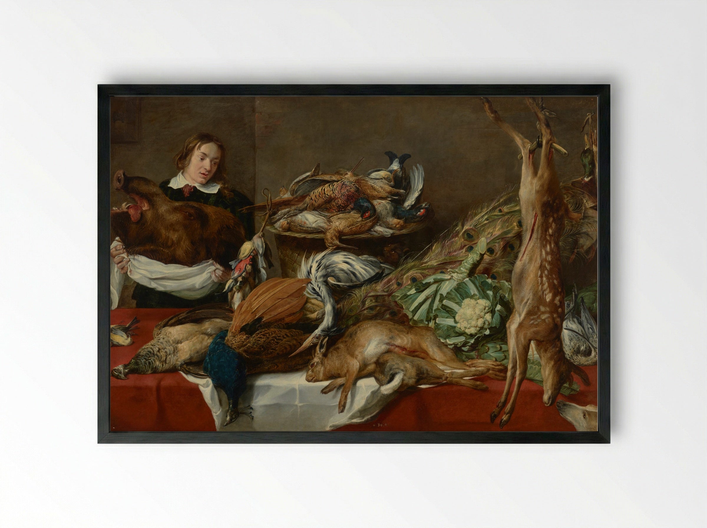 The Pantry - Frans Snyders - Framed Print Black