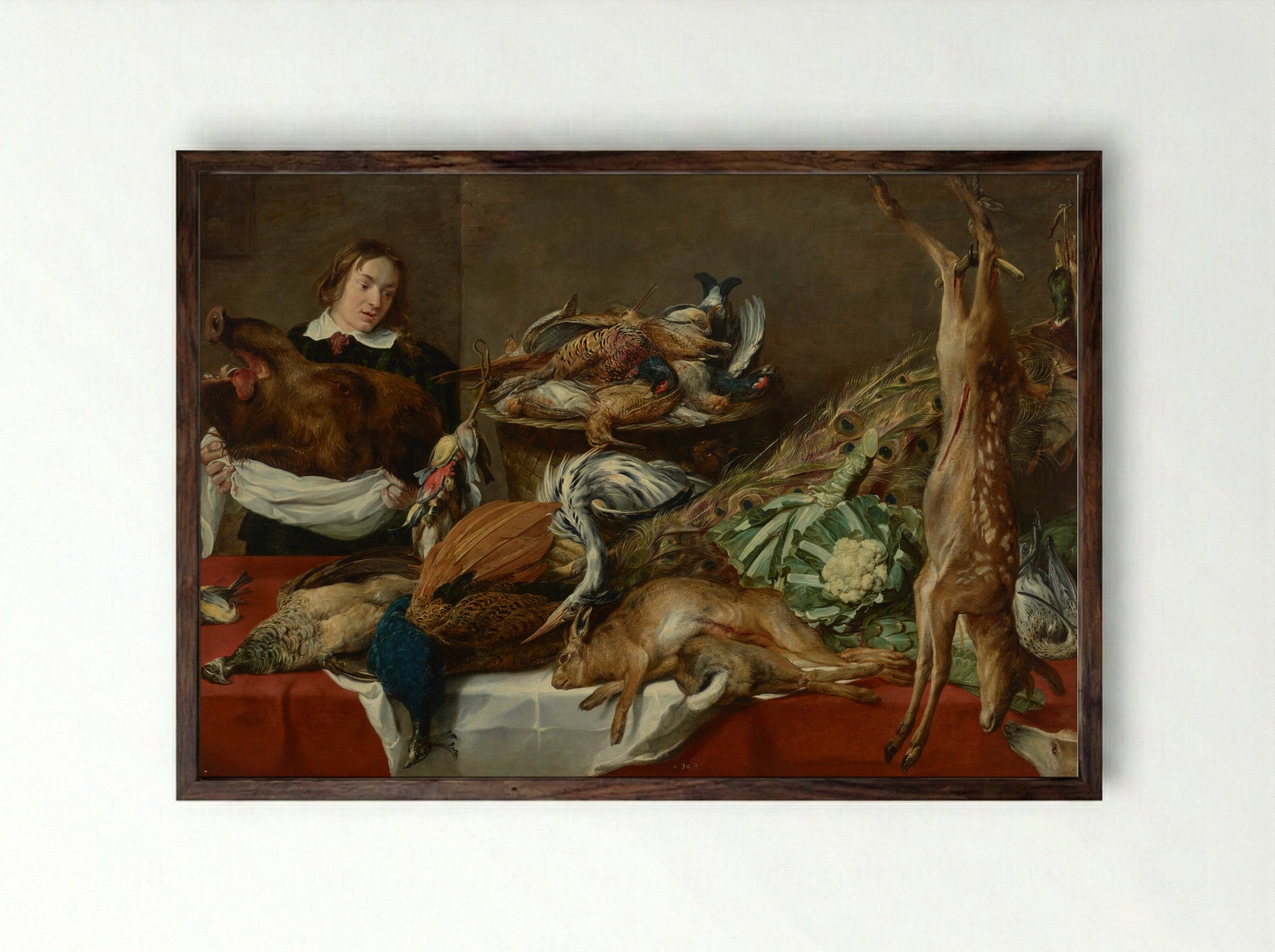 The Pantry - Frans Snyders - Framed Print Dark Wood