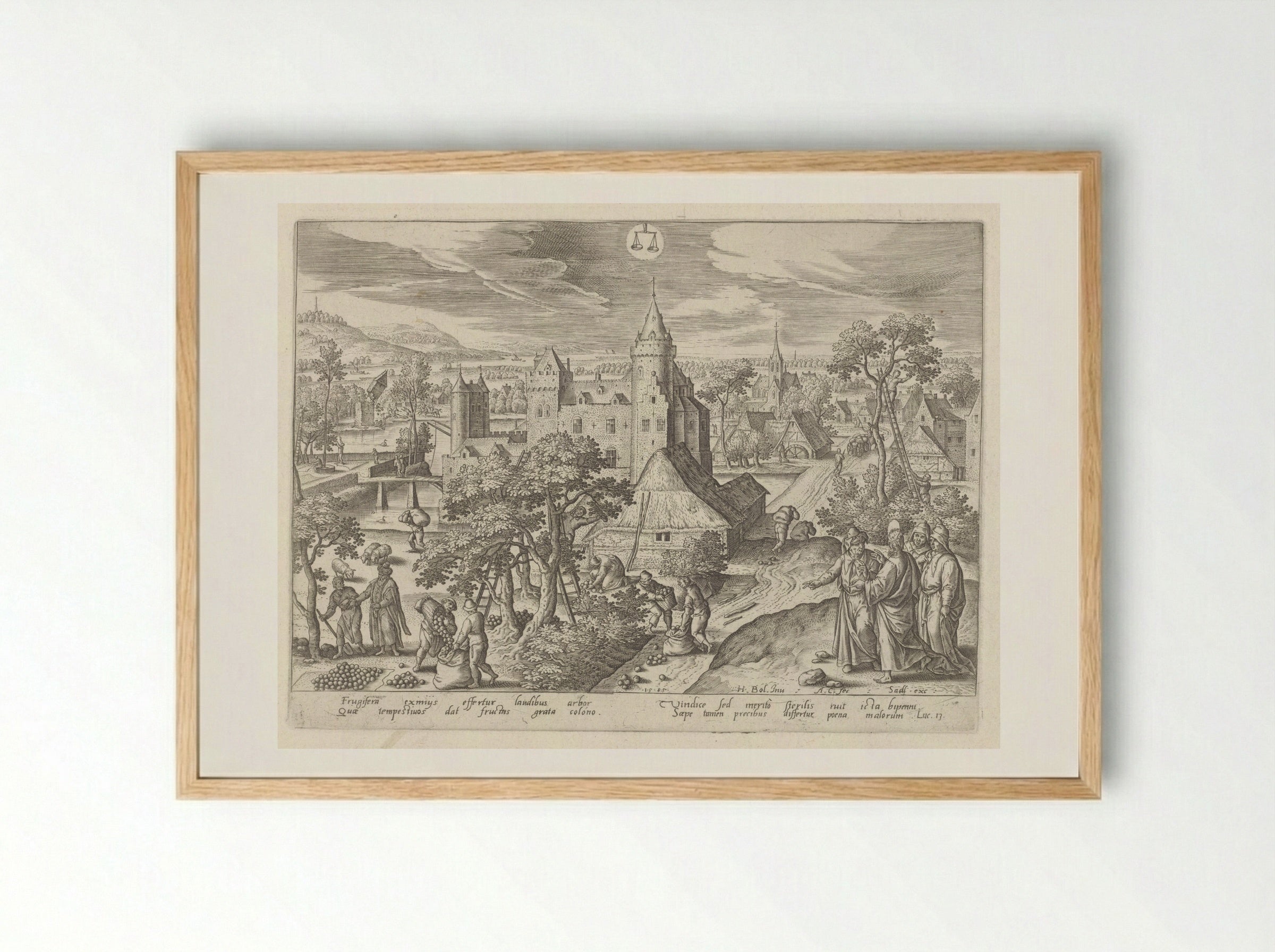 The Parable of the Barren Fig Tree - Adriaen Collaert - Framed Print Wood