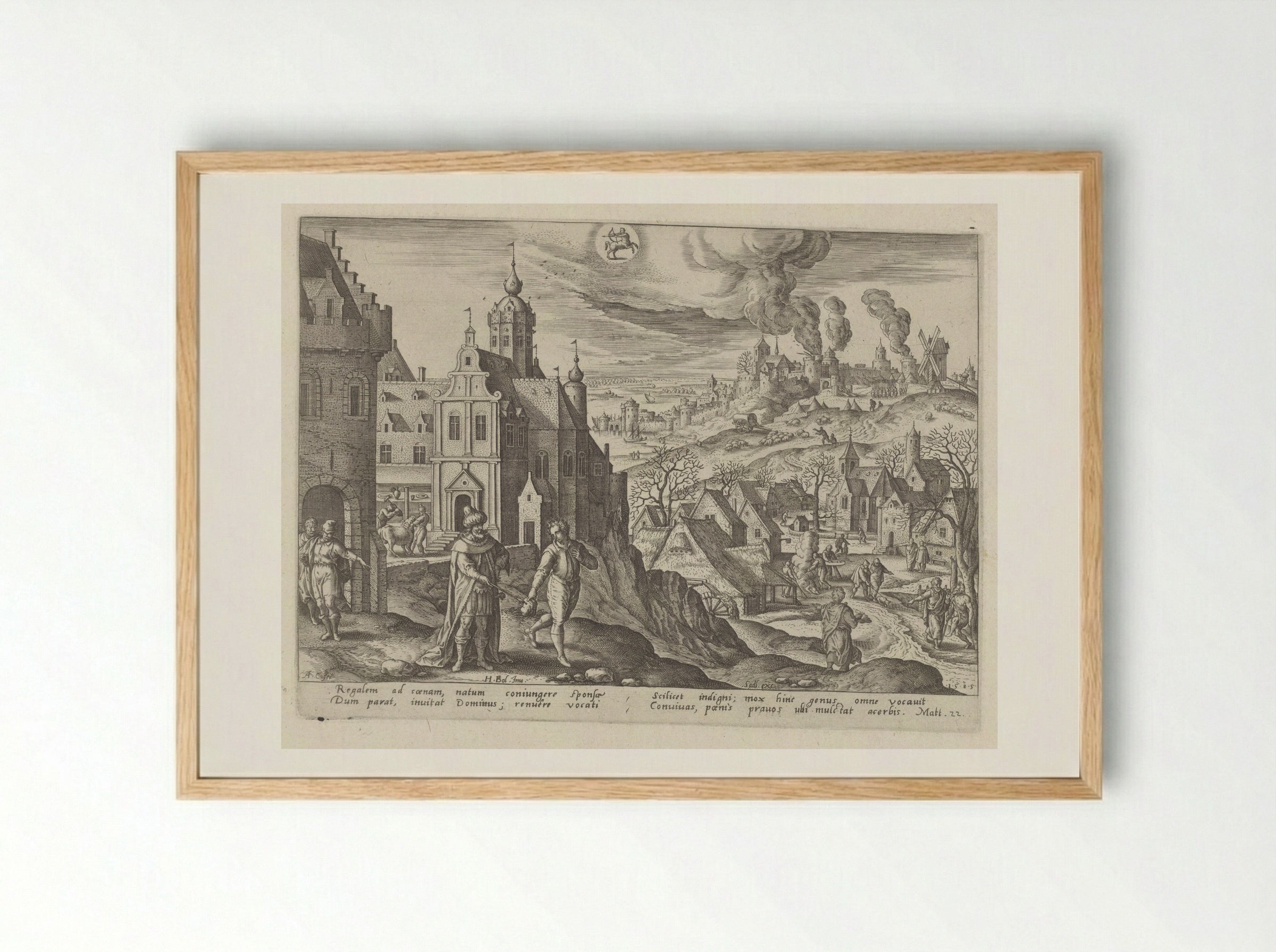 The Parable of the Kingdom of Heaven - Adriaen Collaert - Framed Print Wood