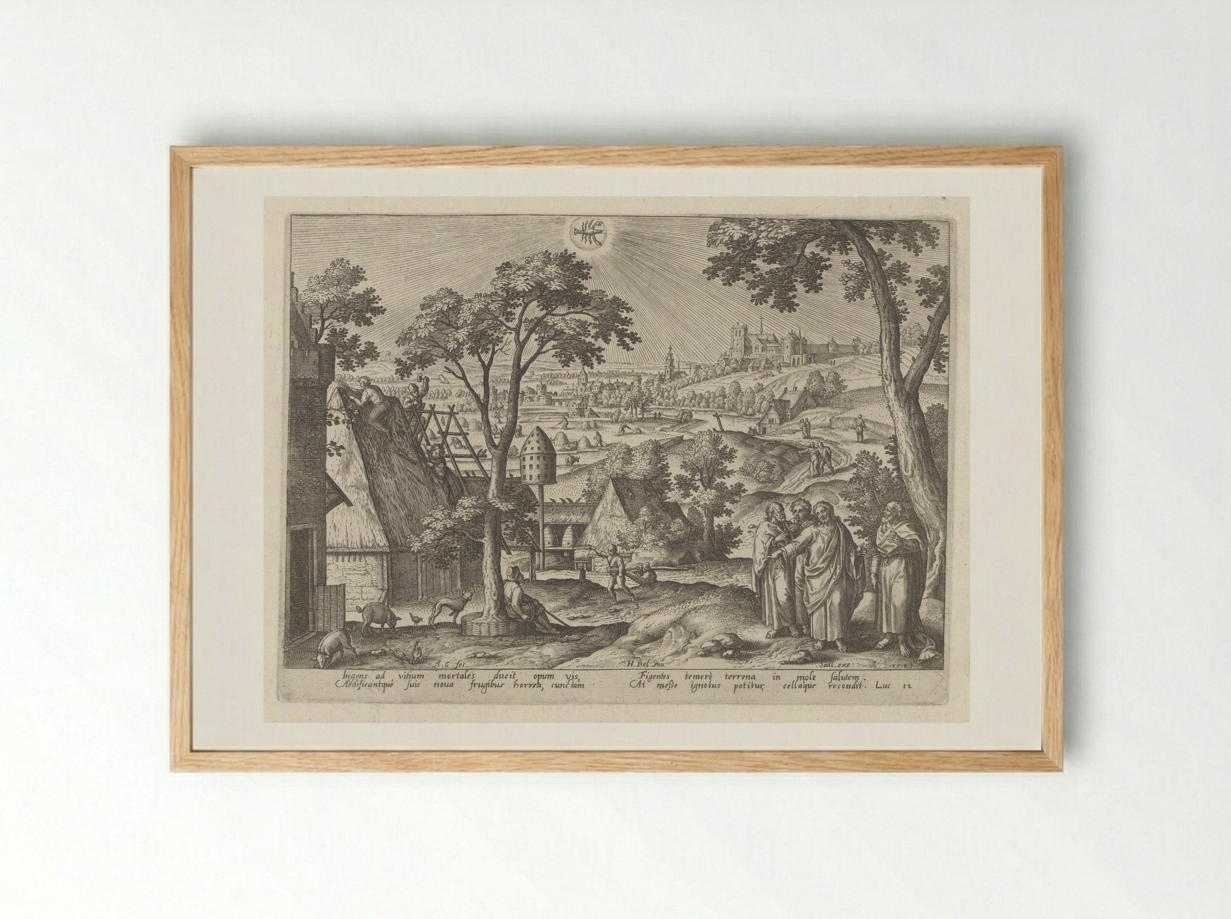 The Parable of the Rich Fool - Adriaen Collaert - Framed Print Wood