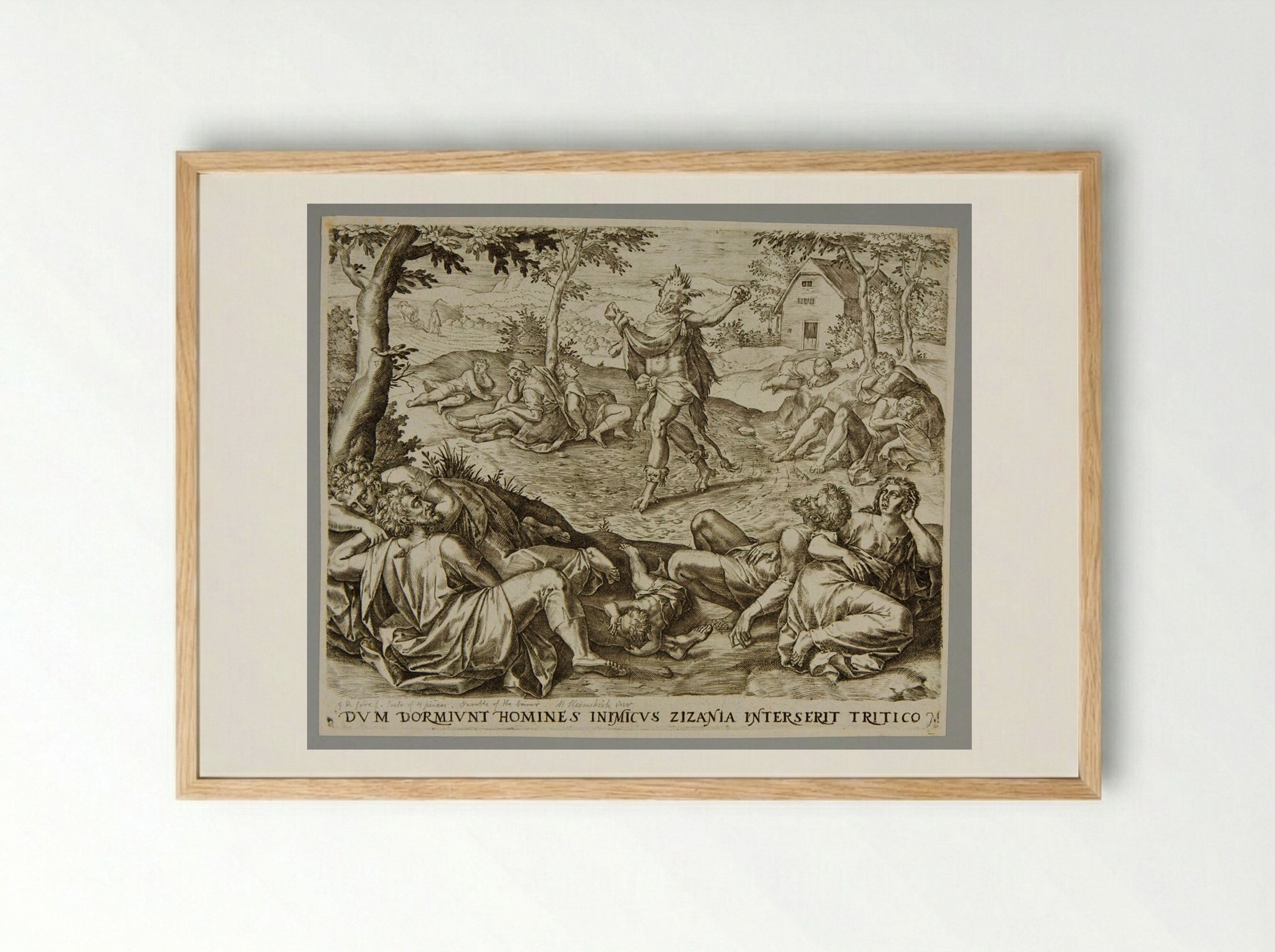 The Parable of the Sower, Plate I - Gerard de Jode - Framed Print Wood