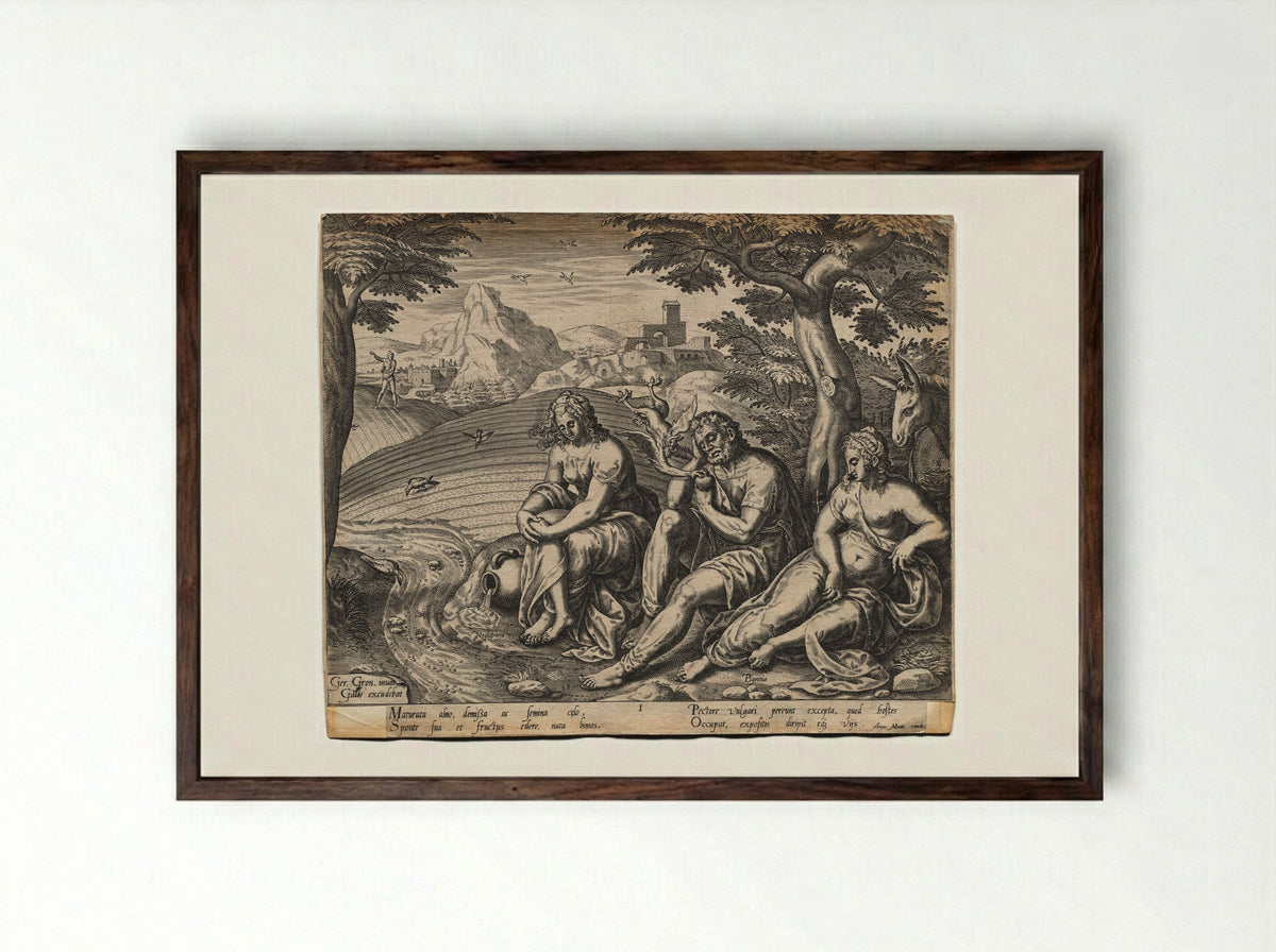 The Parable of the Sower and the Seed: The Seed Falling by the Way Side - Gerard van Groeningen - Framed Print Dark Wood