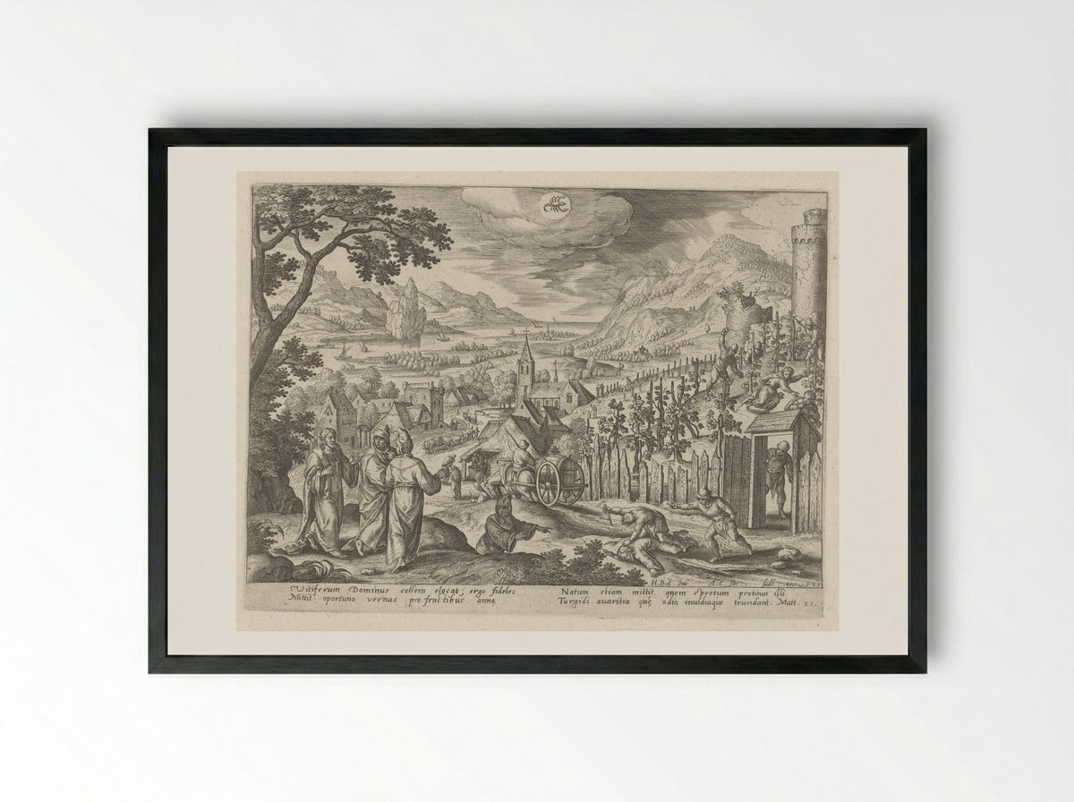 The Parable of the Unjust Husbandmen - Adriaen Collaert - Framed Print Black