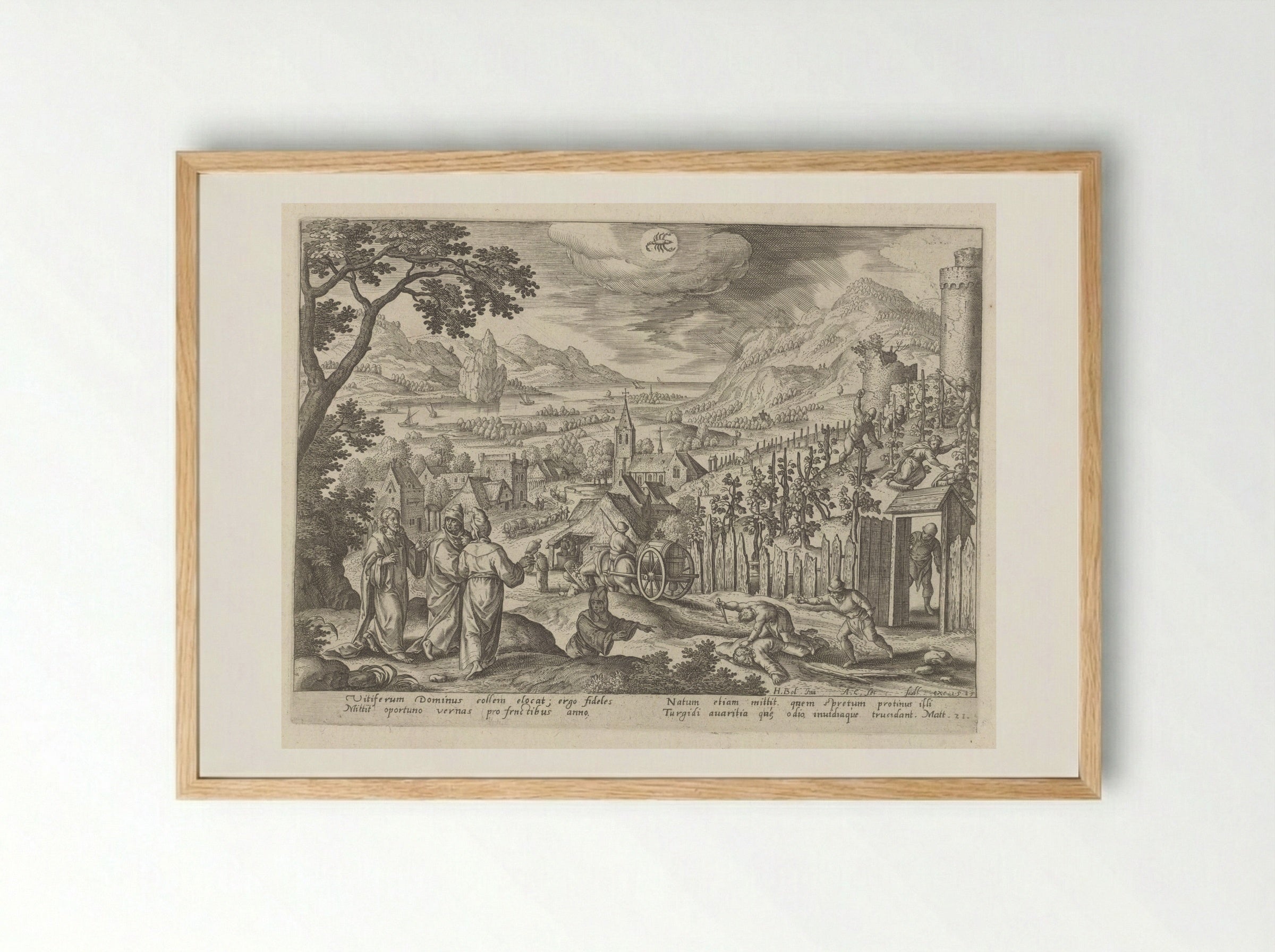 The Parable of the Unjust Husbandmen - Adriaen Collaert - Framed Print Wood